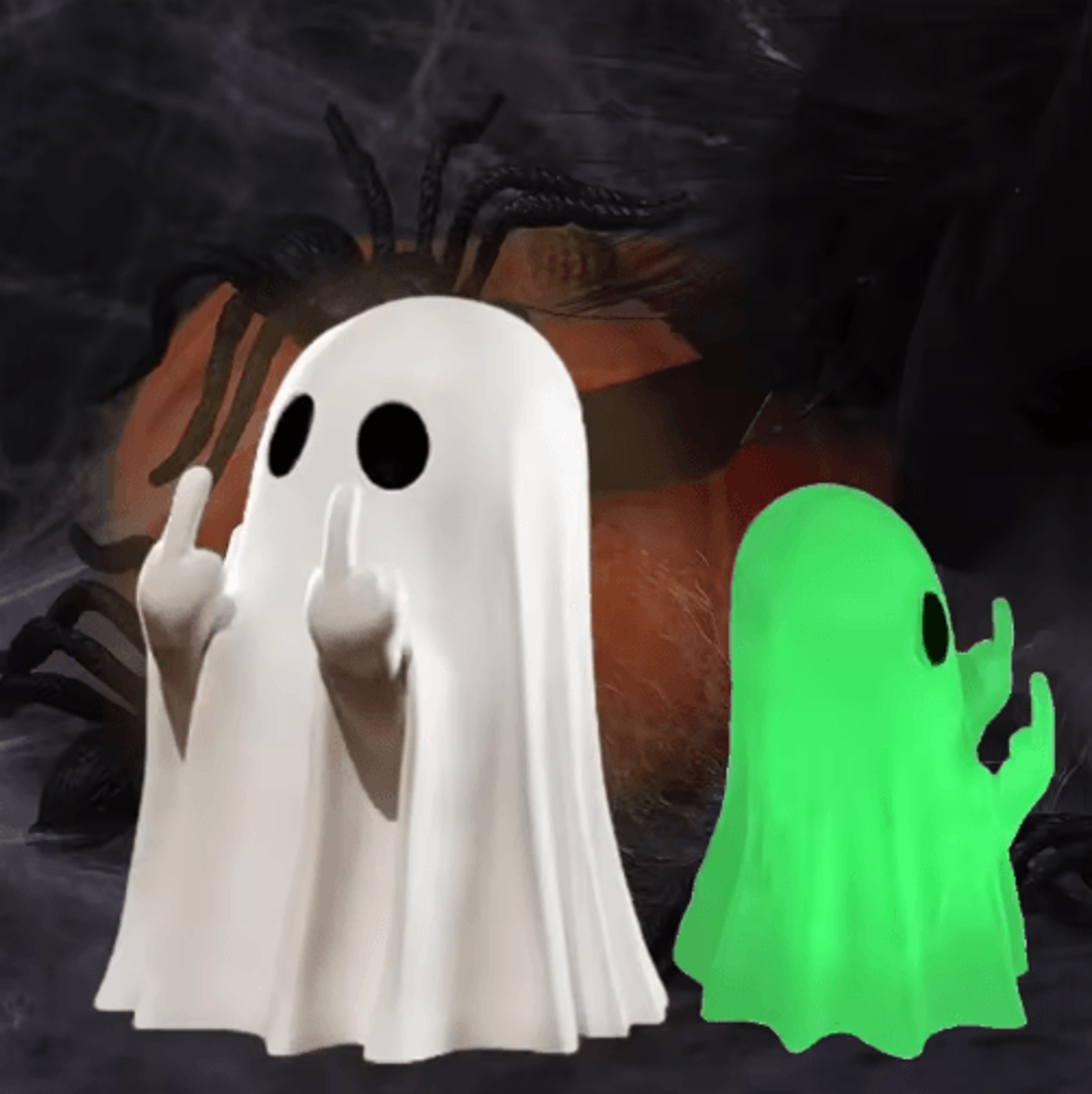 luminous middle finger ghost statue – funny halloween car & desk decor