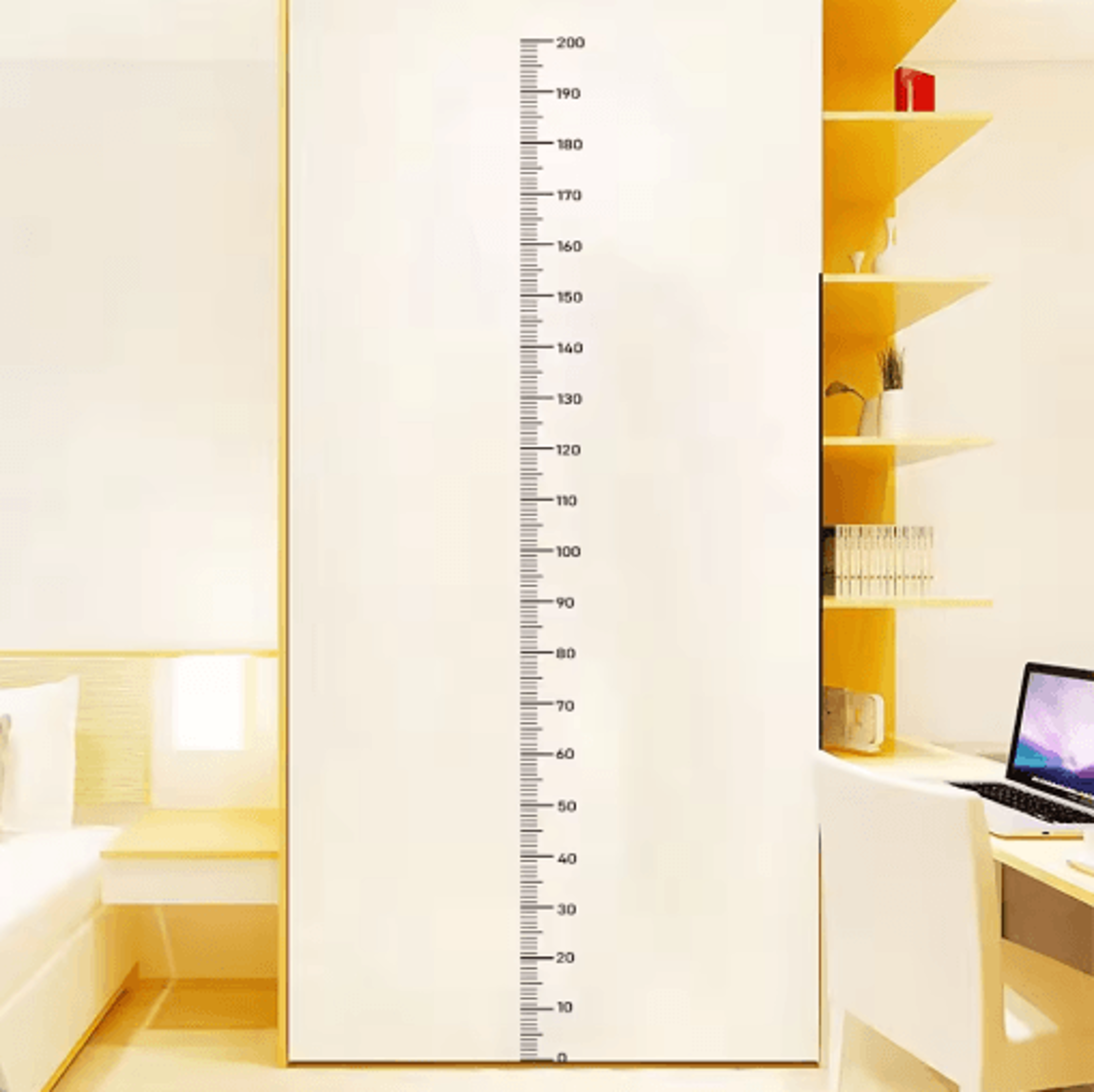 0-200cm height chart wall sticker – waterproof self-adhesive growth ruler