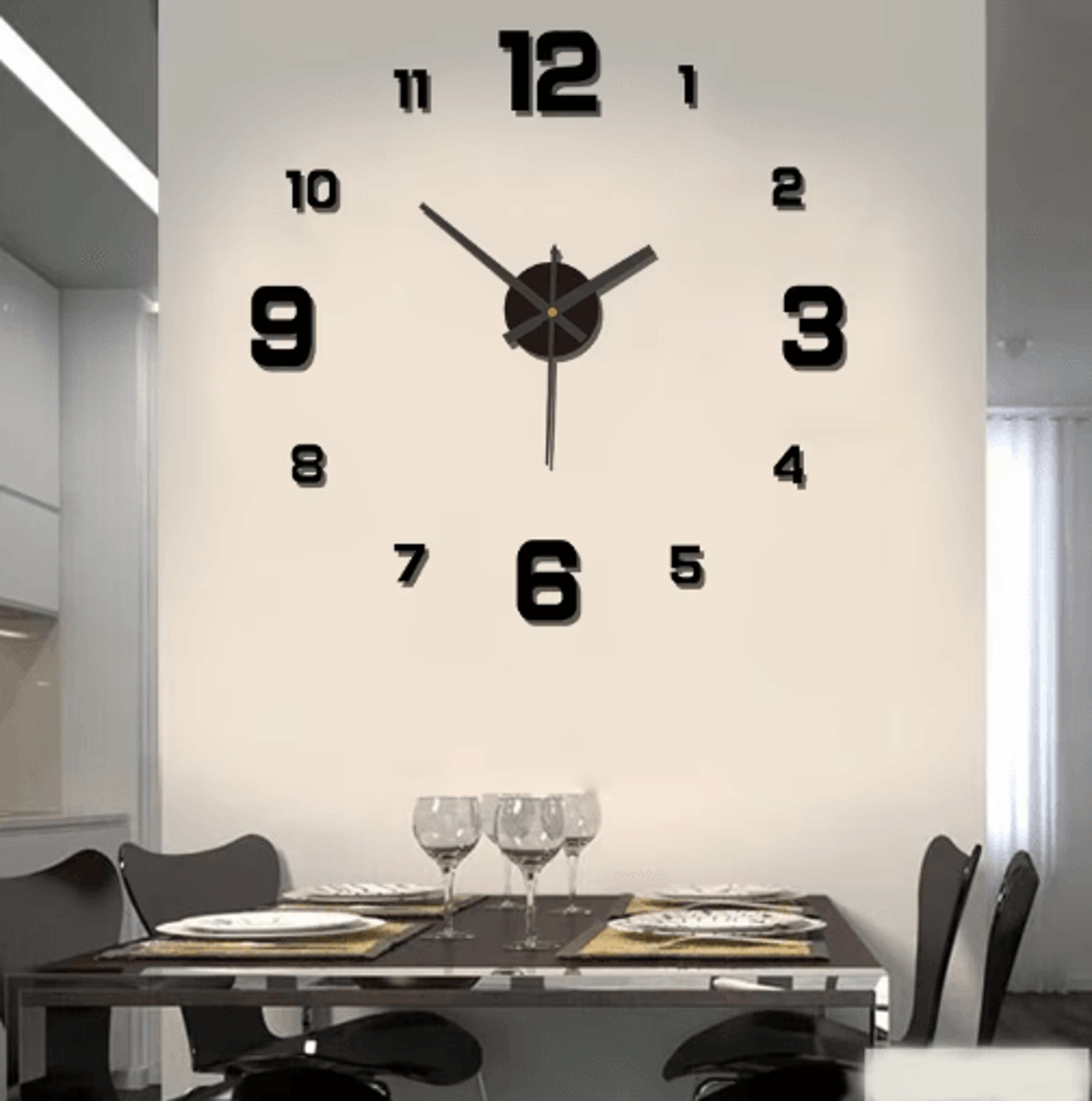 3d frameless diy wall clock – silent modern wall sticker clock