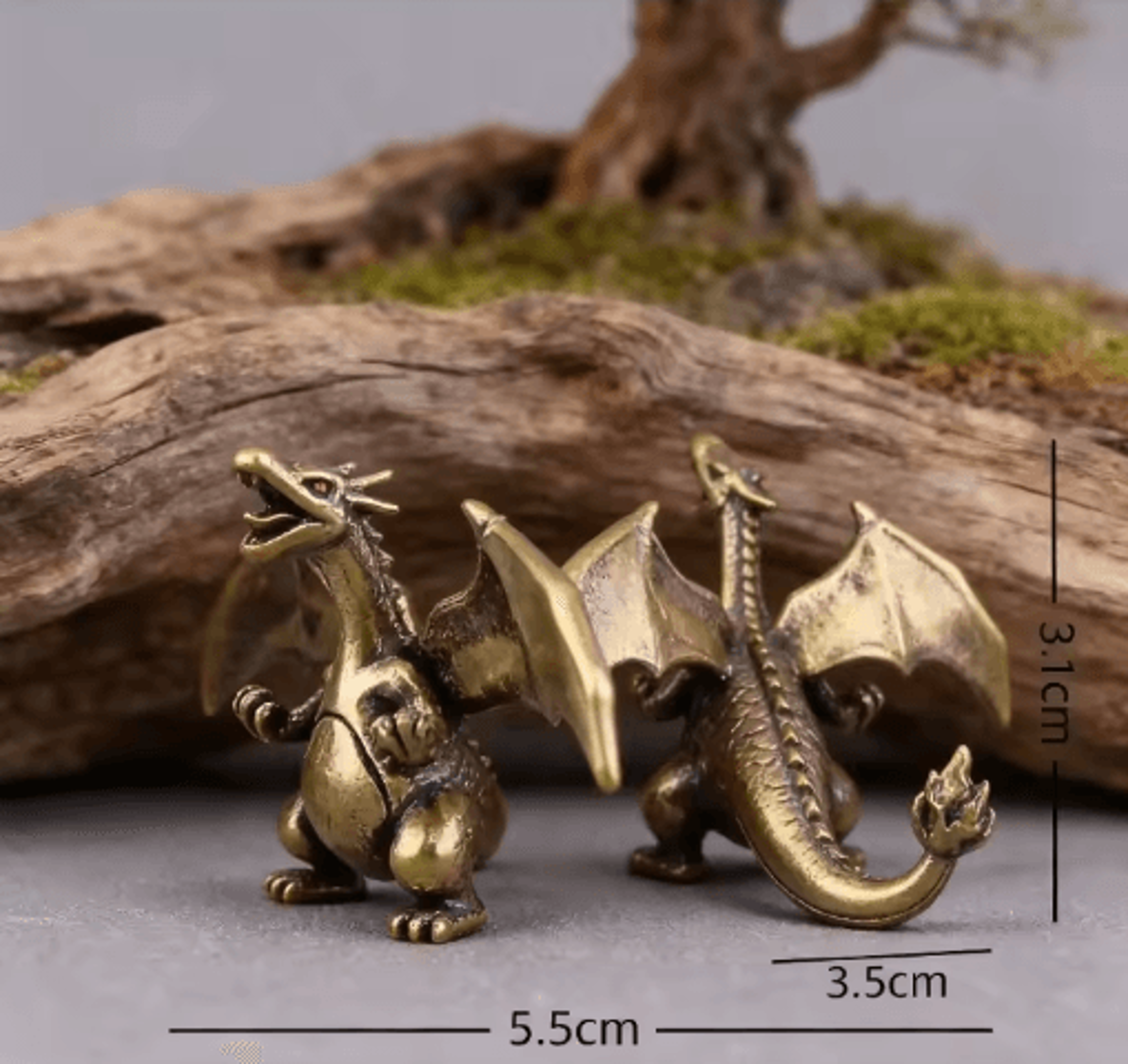 roaring flying dragon statue – vintage mini fantasy desktop ornament