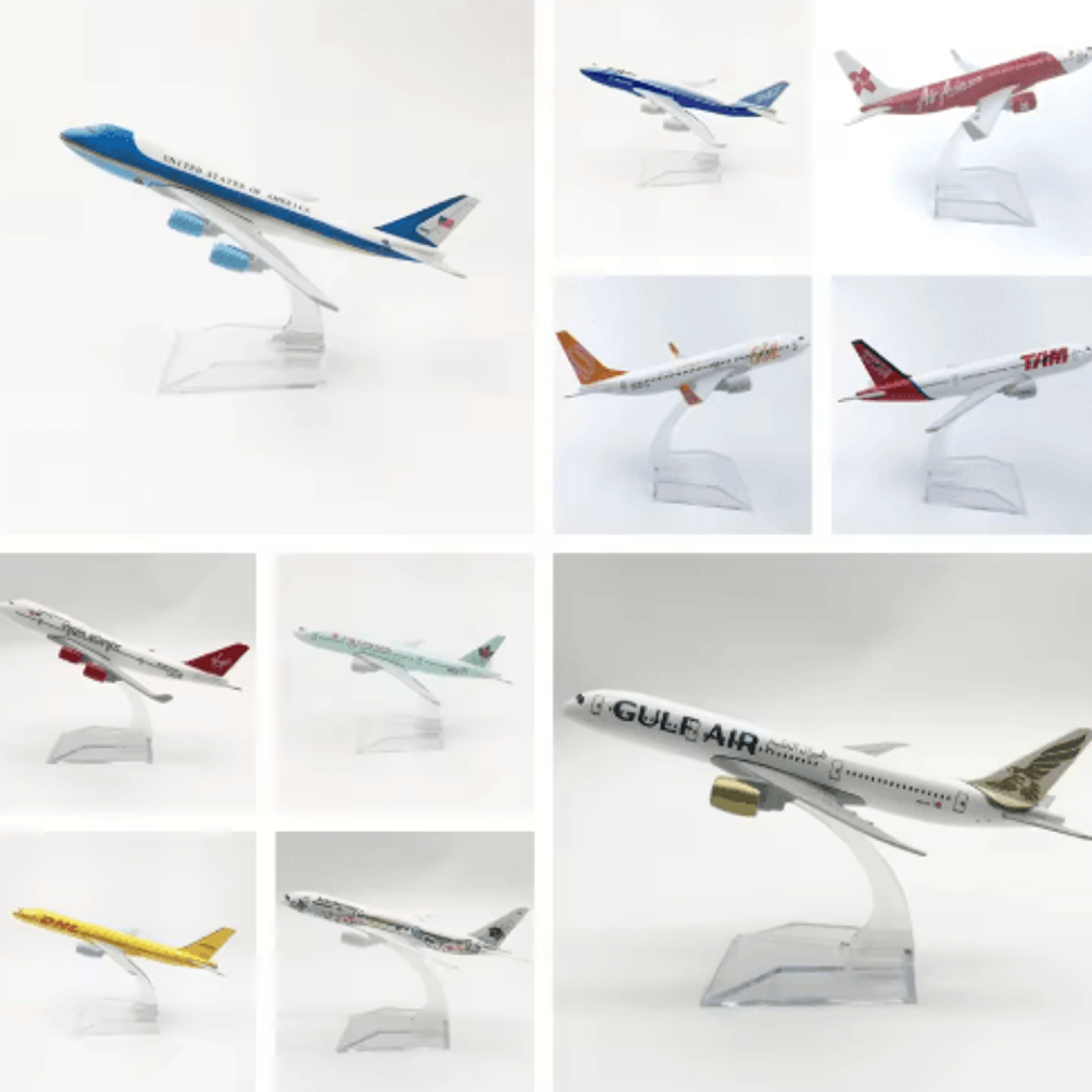 16cm boeing diecast airplane model collectible with display stand