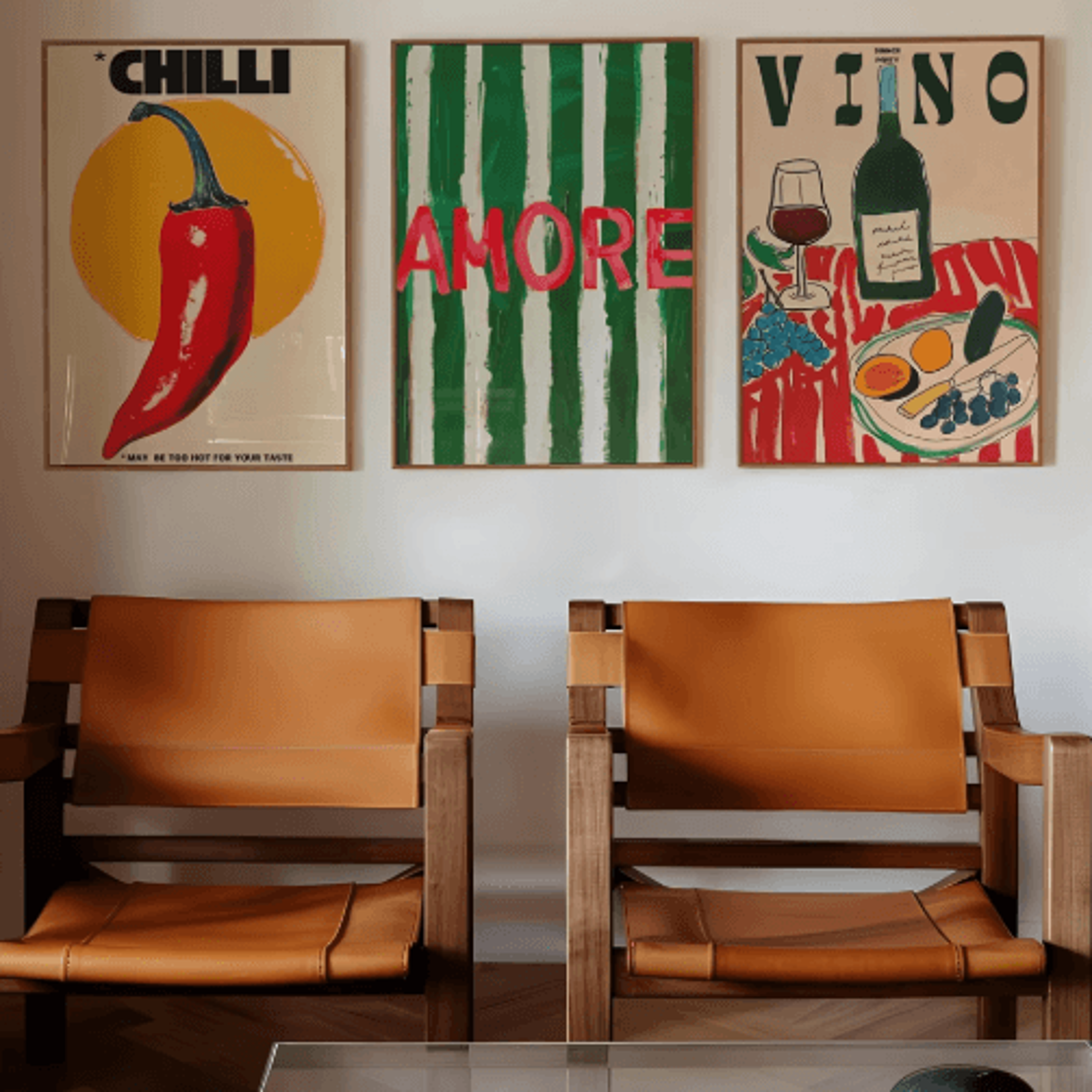 amore vino modern kitchen wall art canvas poster
