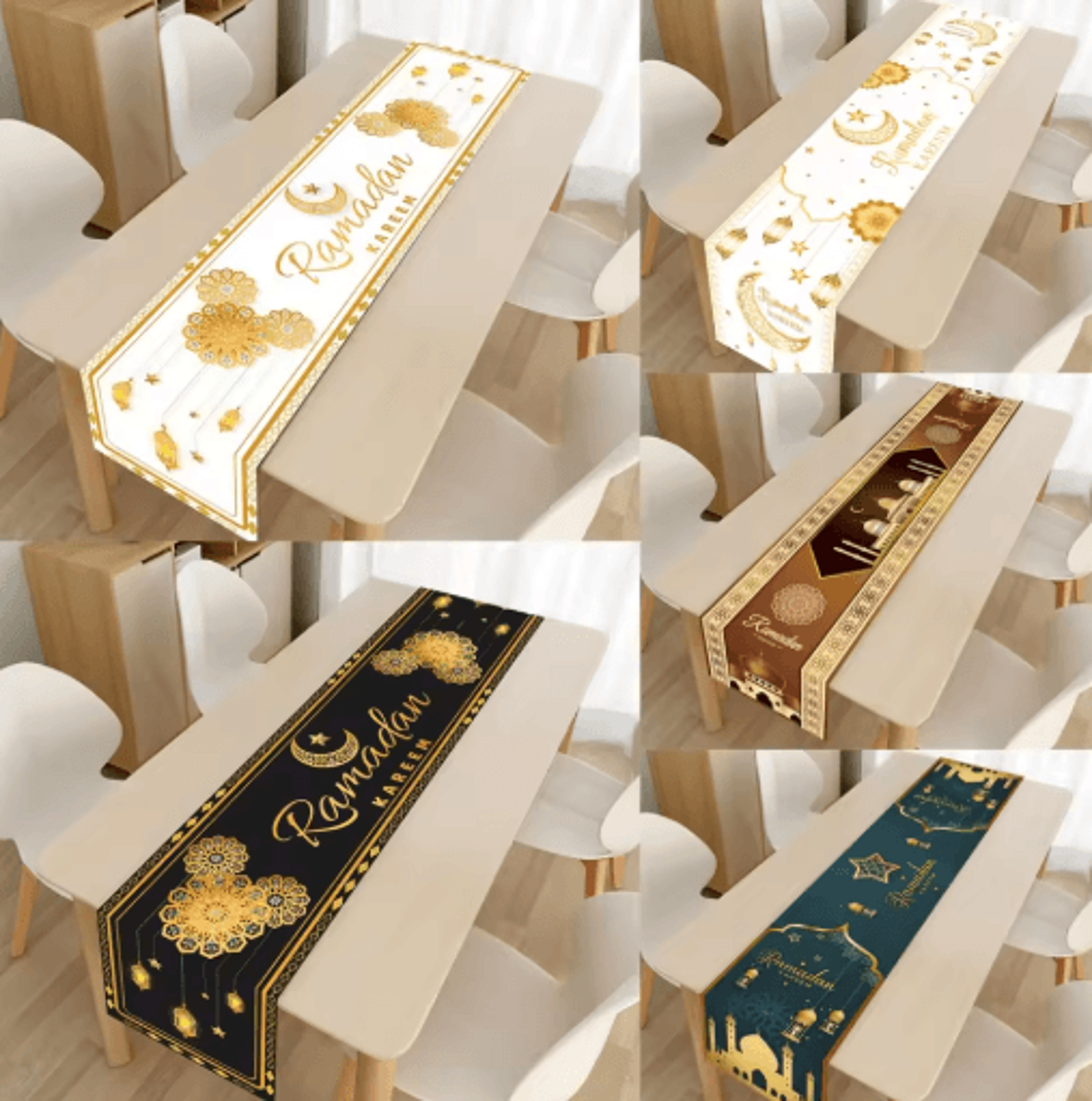 eid mubarak ramadan table runner for iftar and islamic home decor