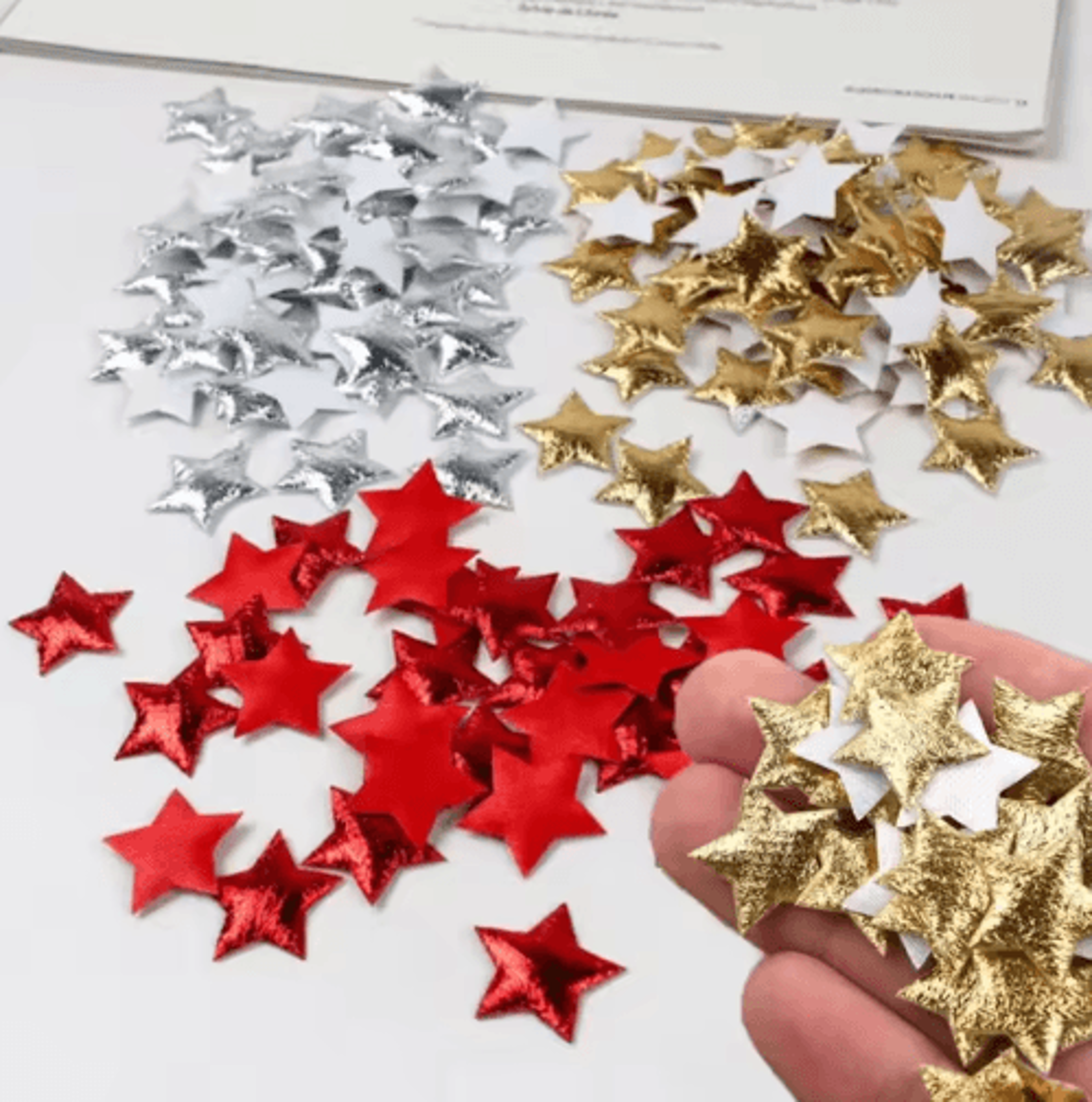 100-piece gold foam stars for christmas crafts and party decor