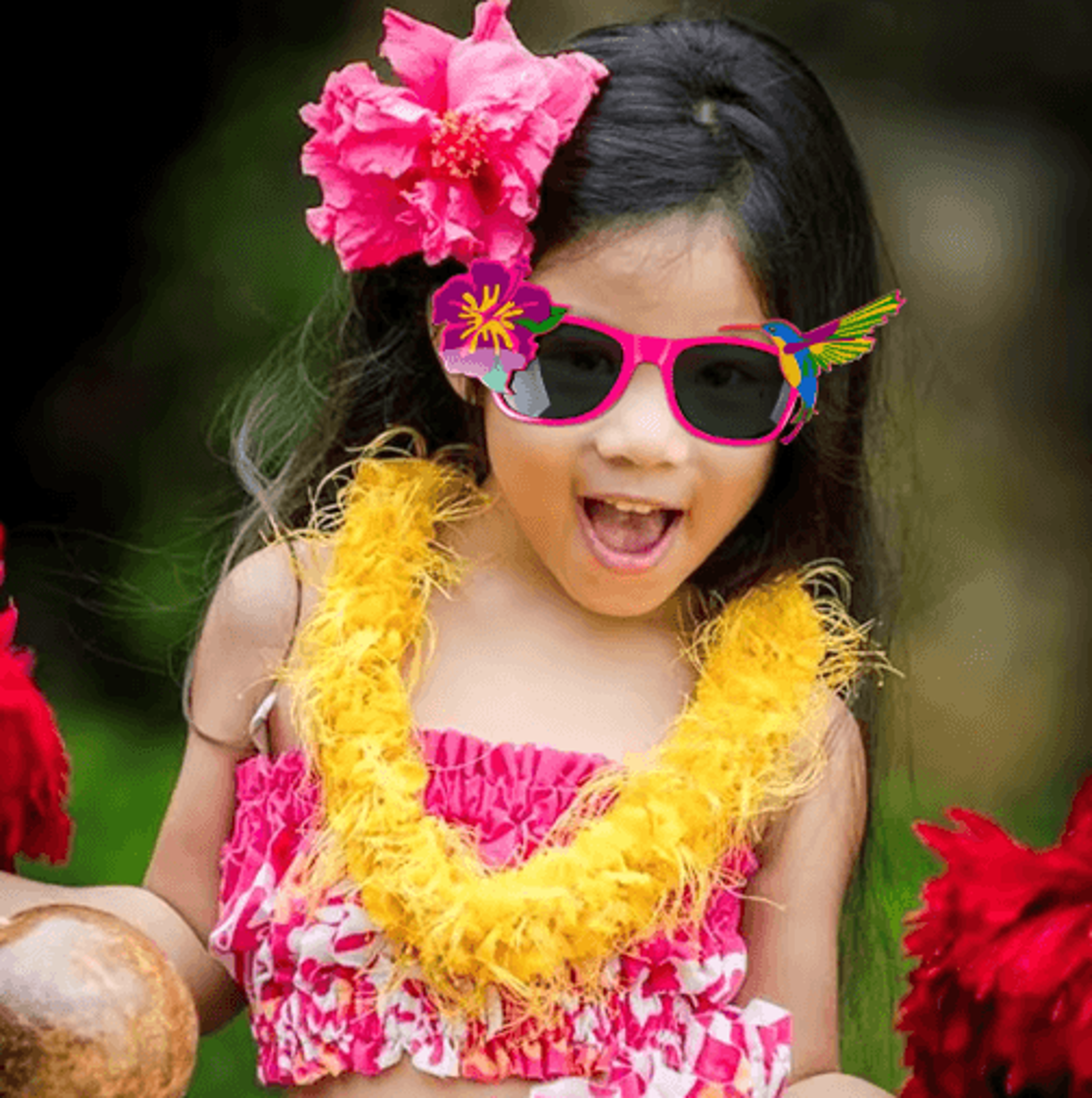 funny hawaiian party glasses for tropical beach photo props
