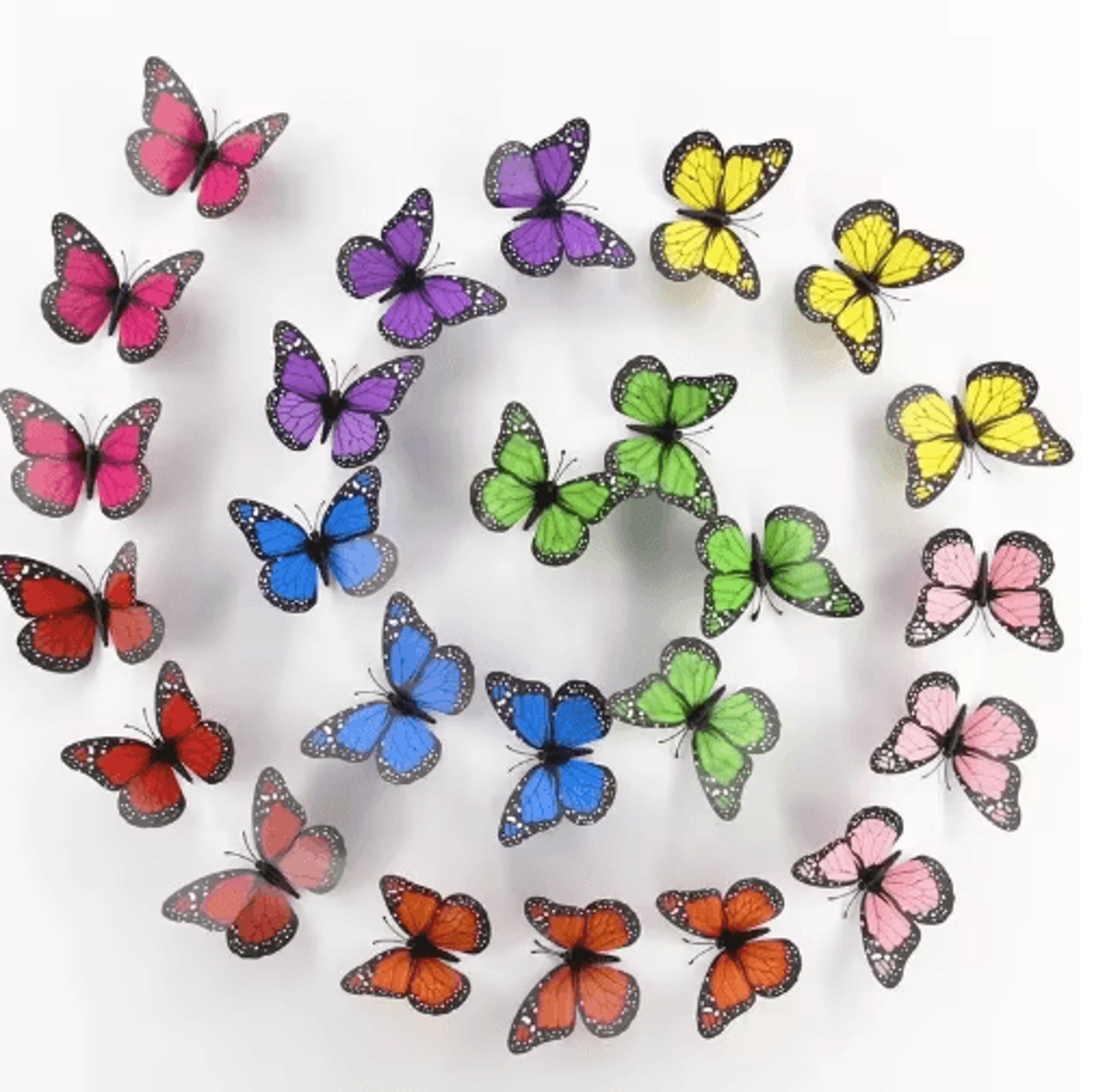 10-piece 3d monarch butterfly wall stickers for home and crafts