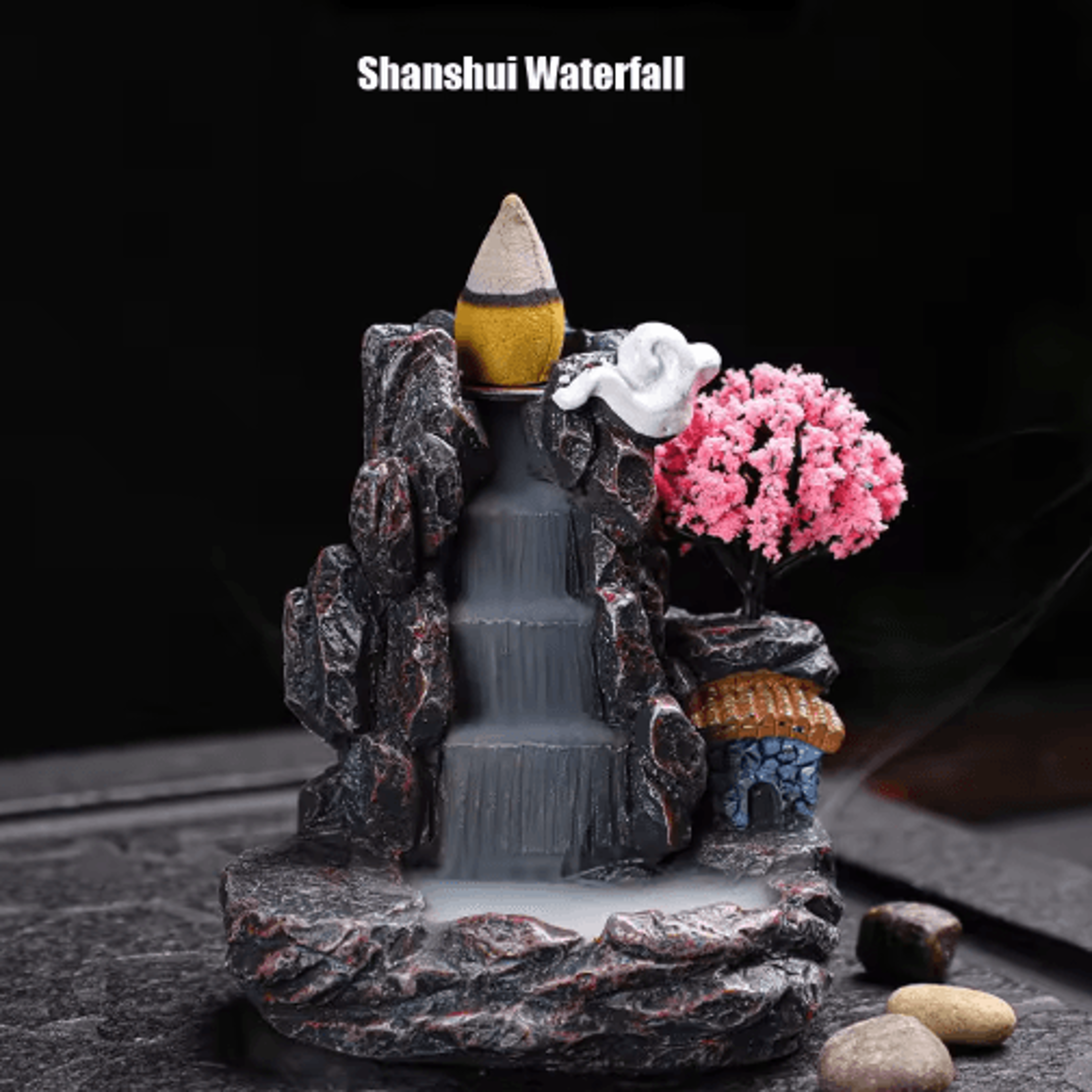 backflow waterfall incense burner with incense cones