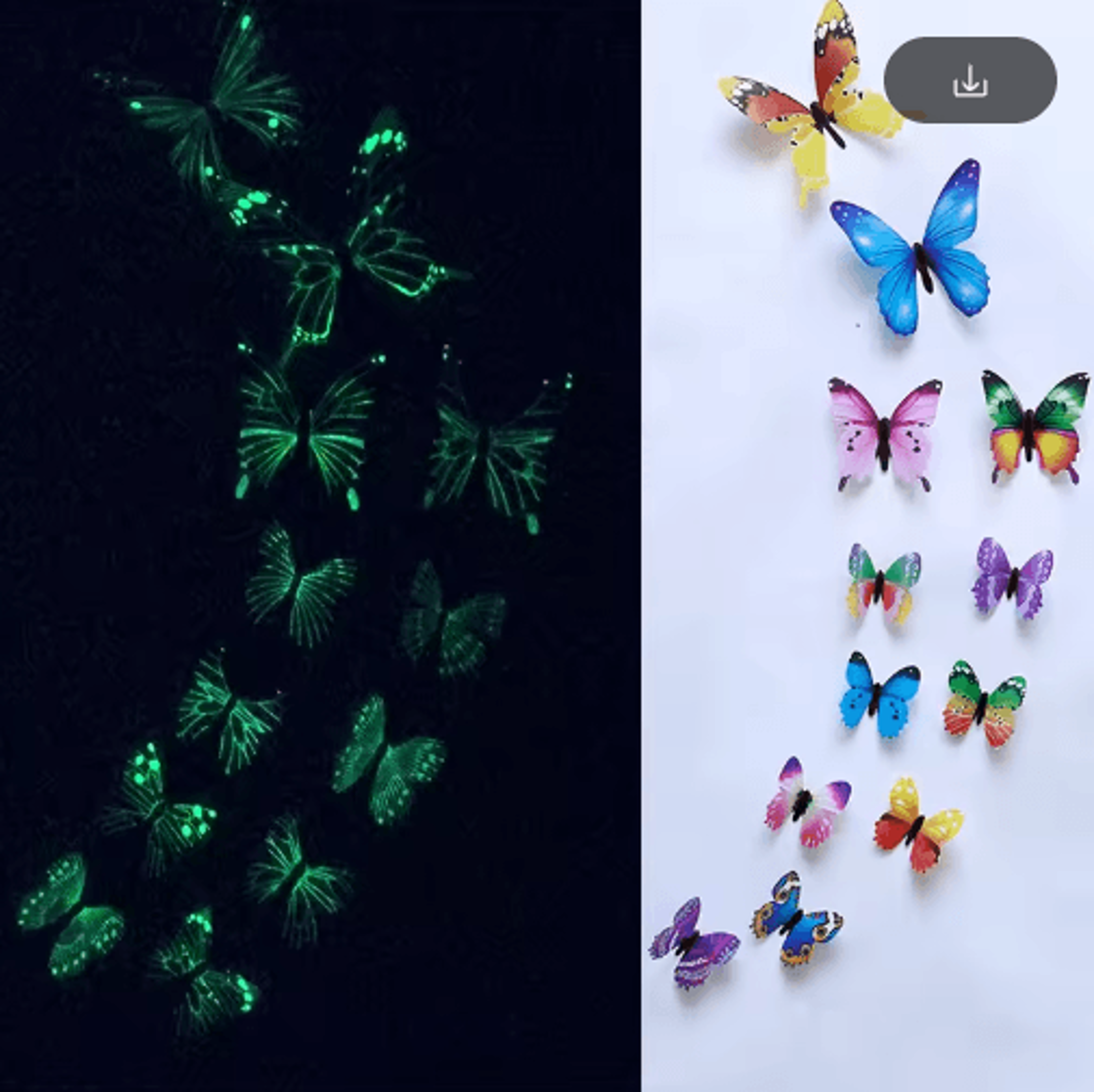 12-piece luminous 3d butterfly wall stickers for home and party decor