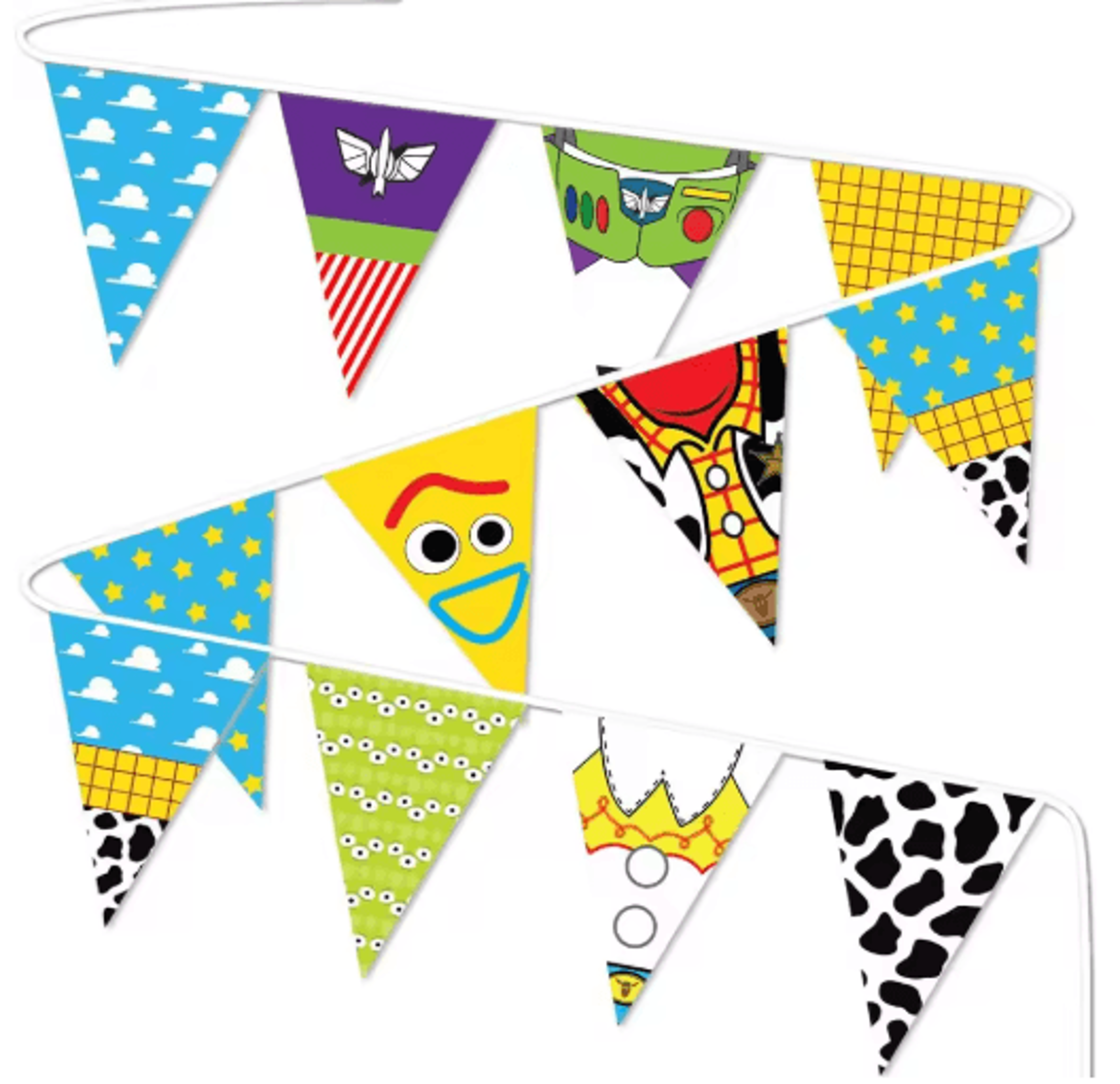 blue sky cow party banner string flags for birthdays and baby showers
