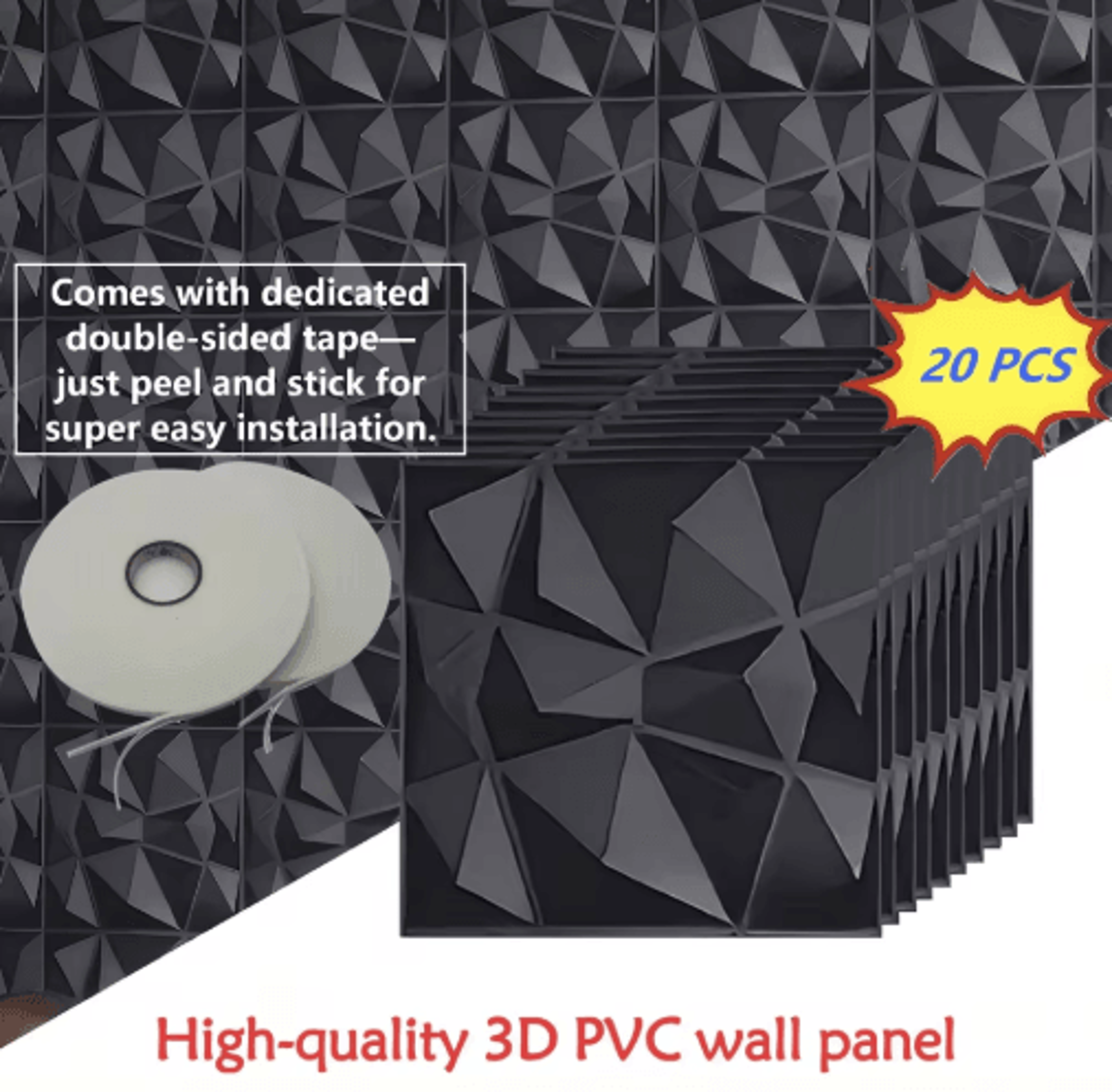 20-piece 30x30cm 3d wall panels for modern interior decor