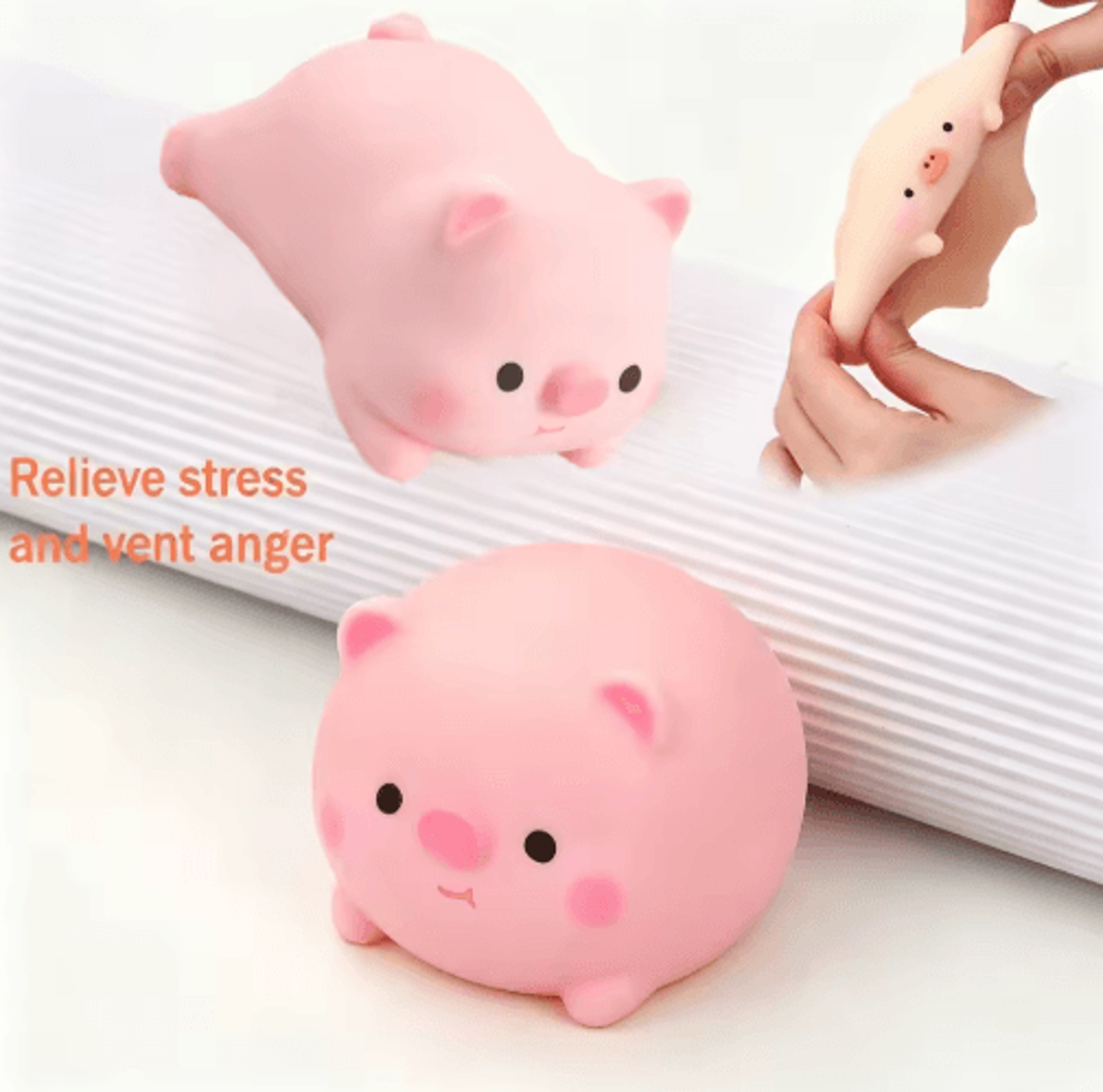 cute pink pig squishy stress relief fidget toy