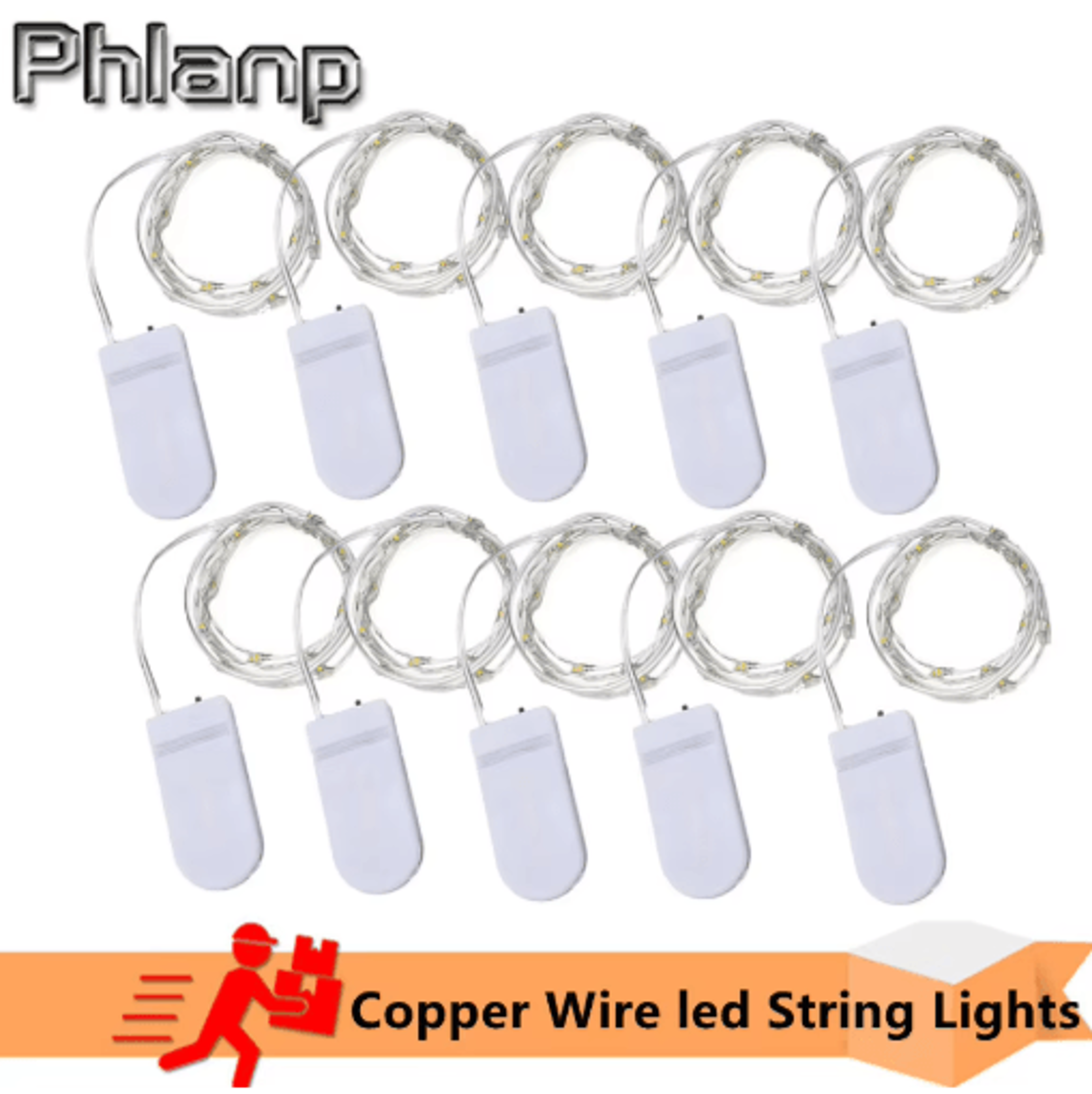 10-piece copper wire led fairy string lights for parties and christmas