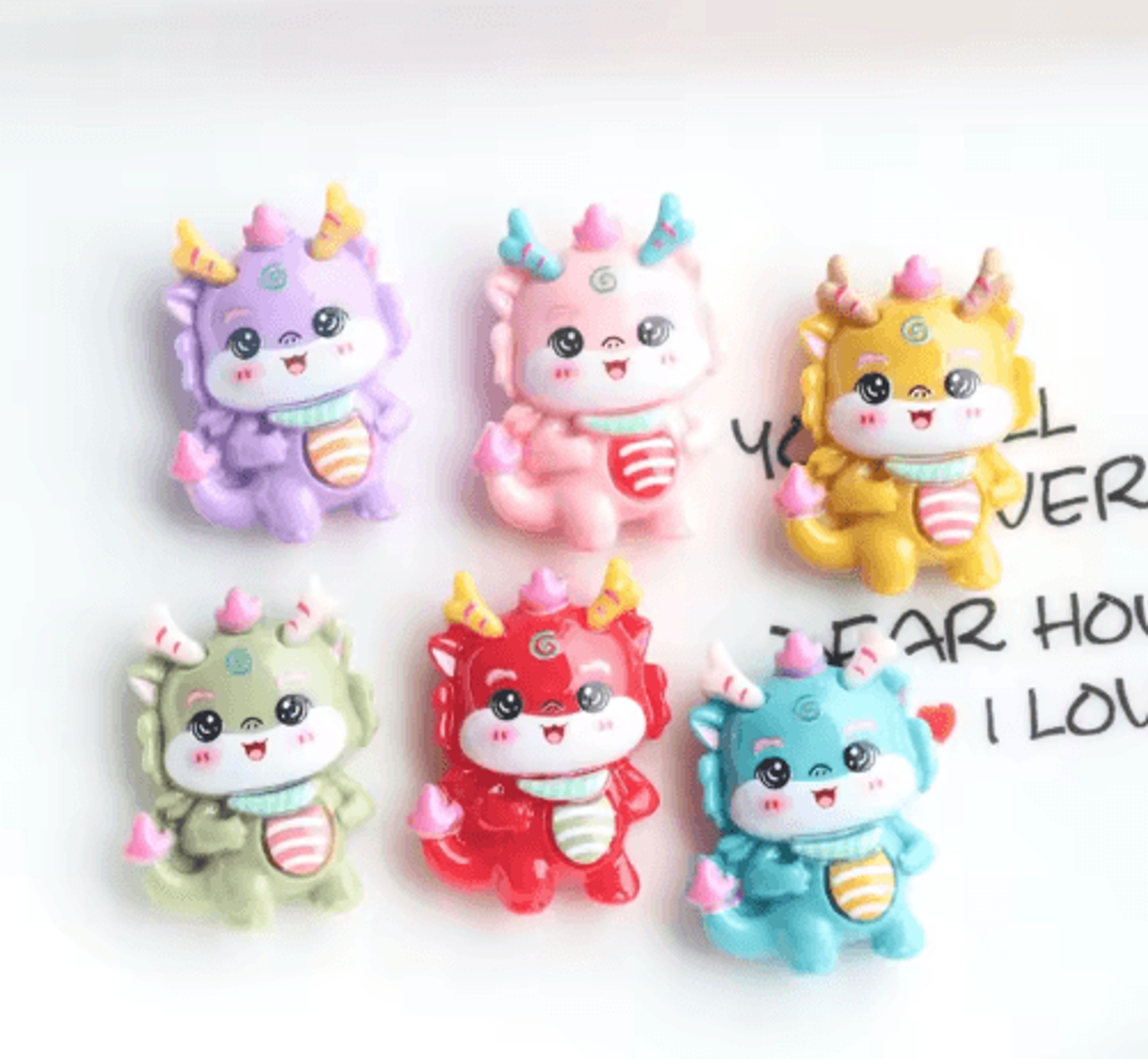 10-piece cute mini dinosaur resin cabochons for diy crafts