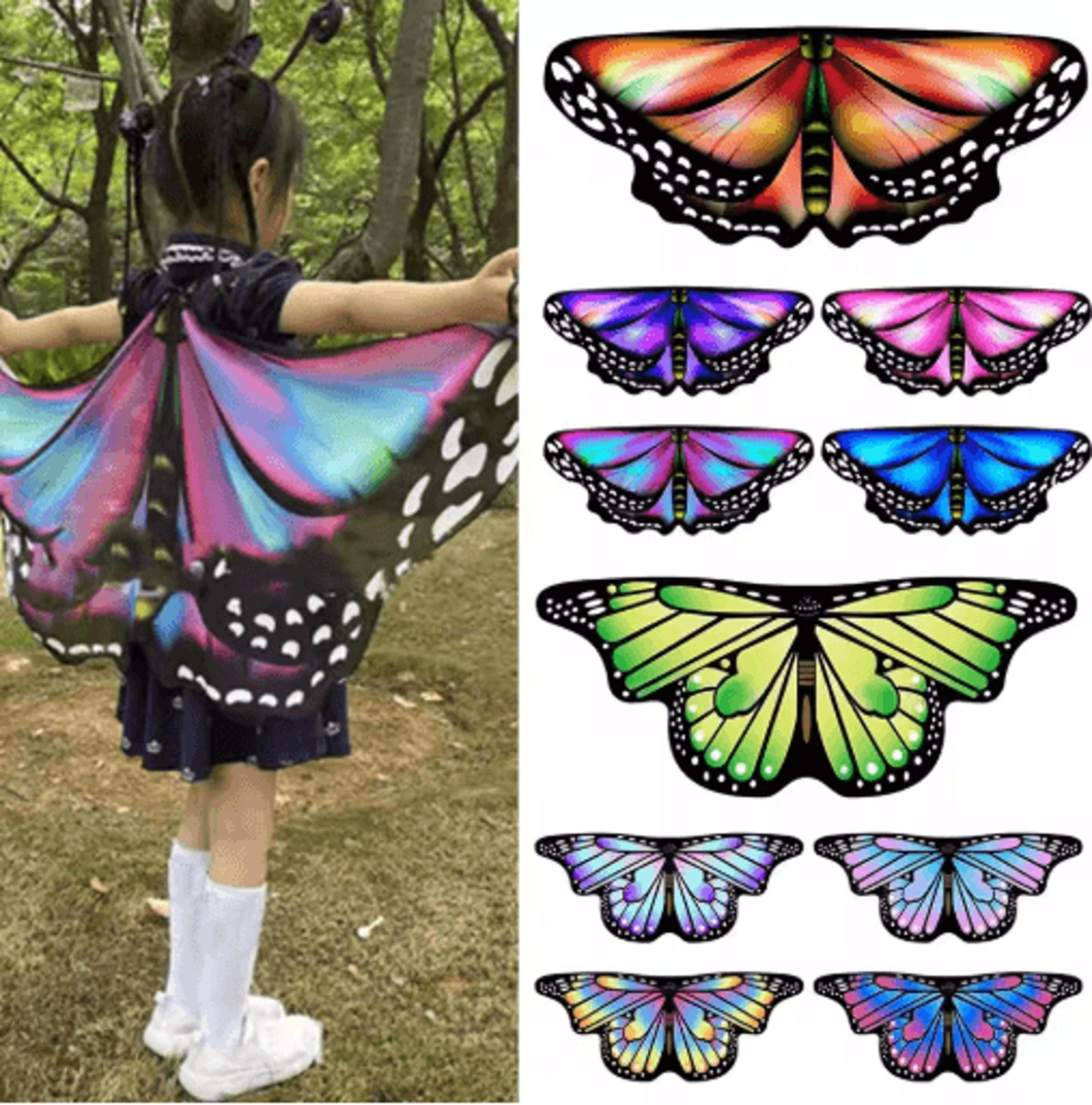 colorful butterfly wings cape for kids fairy dress-up