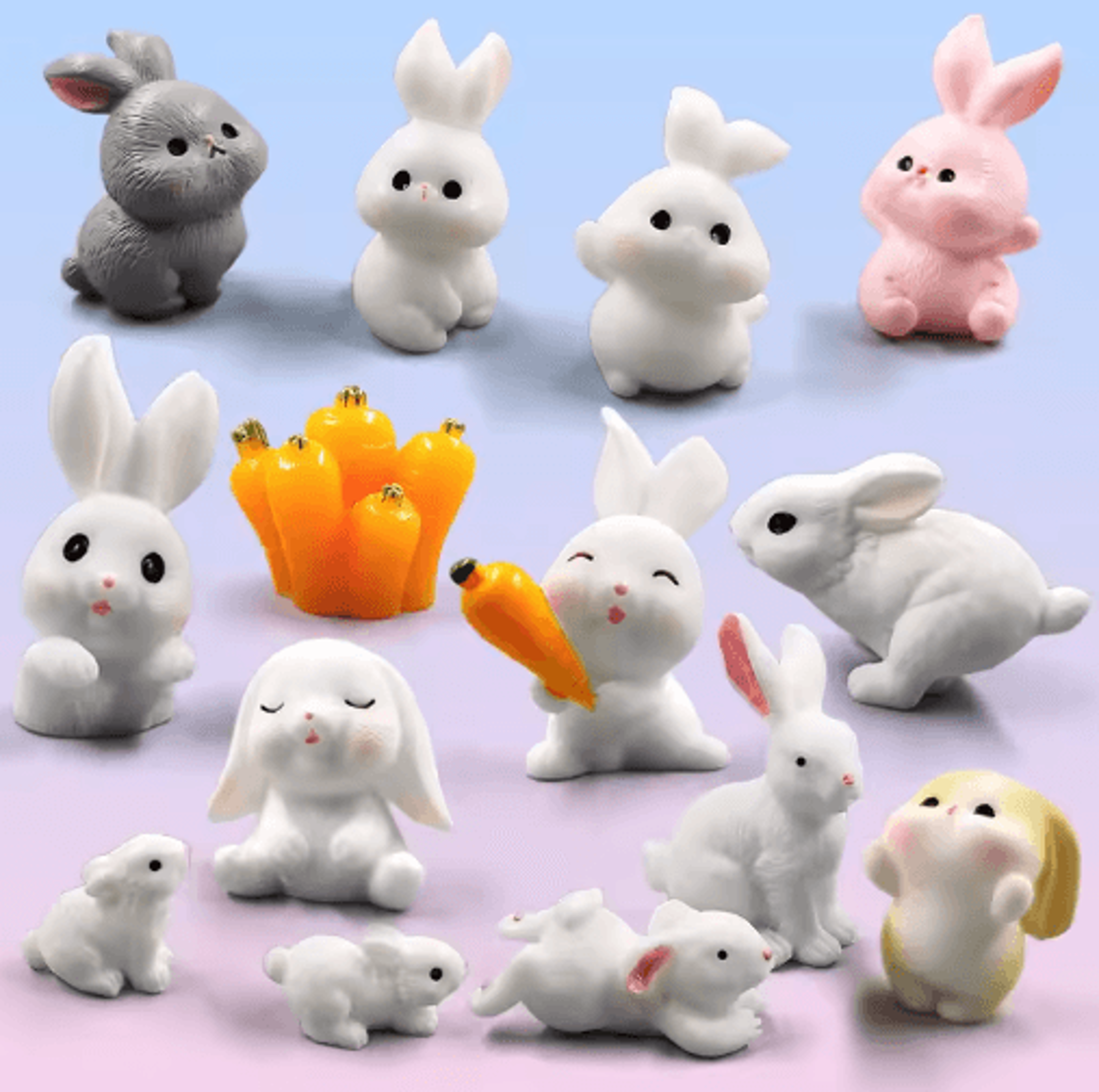 cute mini easter bunny figurine for fairy garden decor