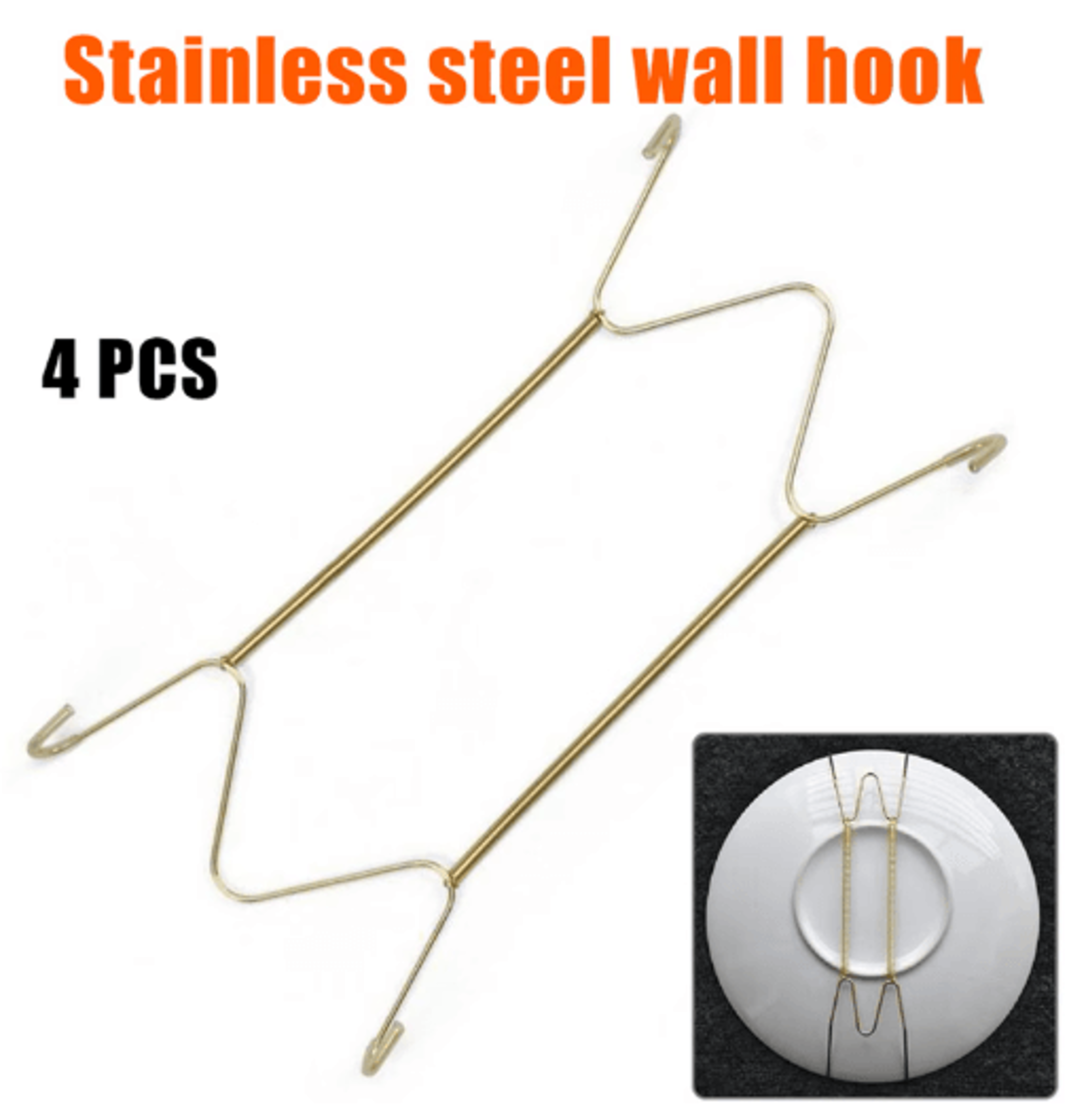 4-piece invisible plate hangers for decorative wall displays