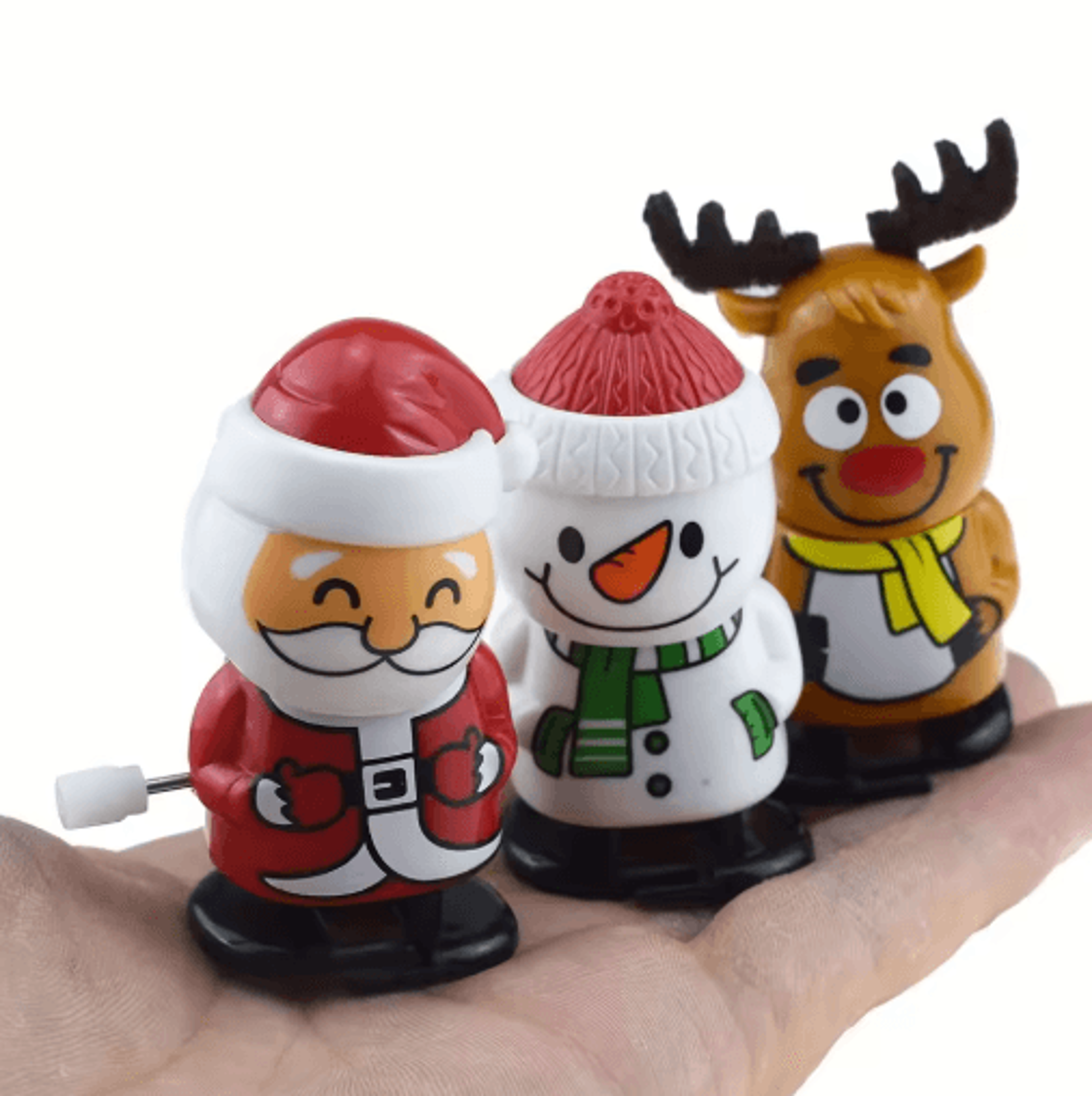 festive wind-up christmas figurines walking and jumping toys