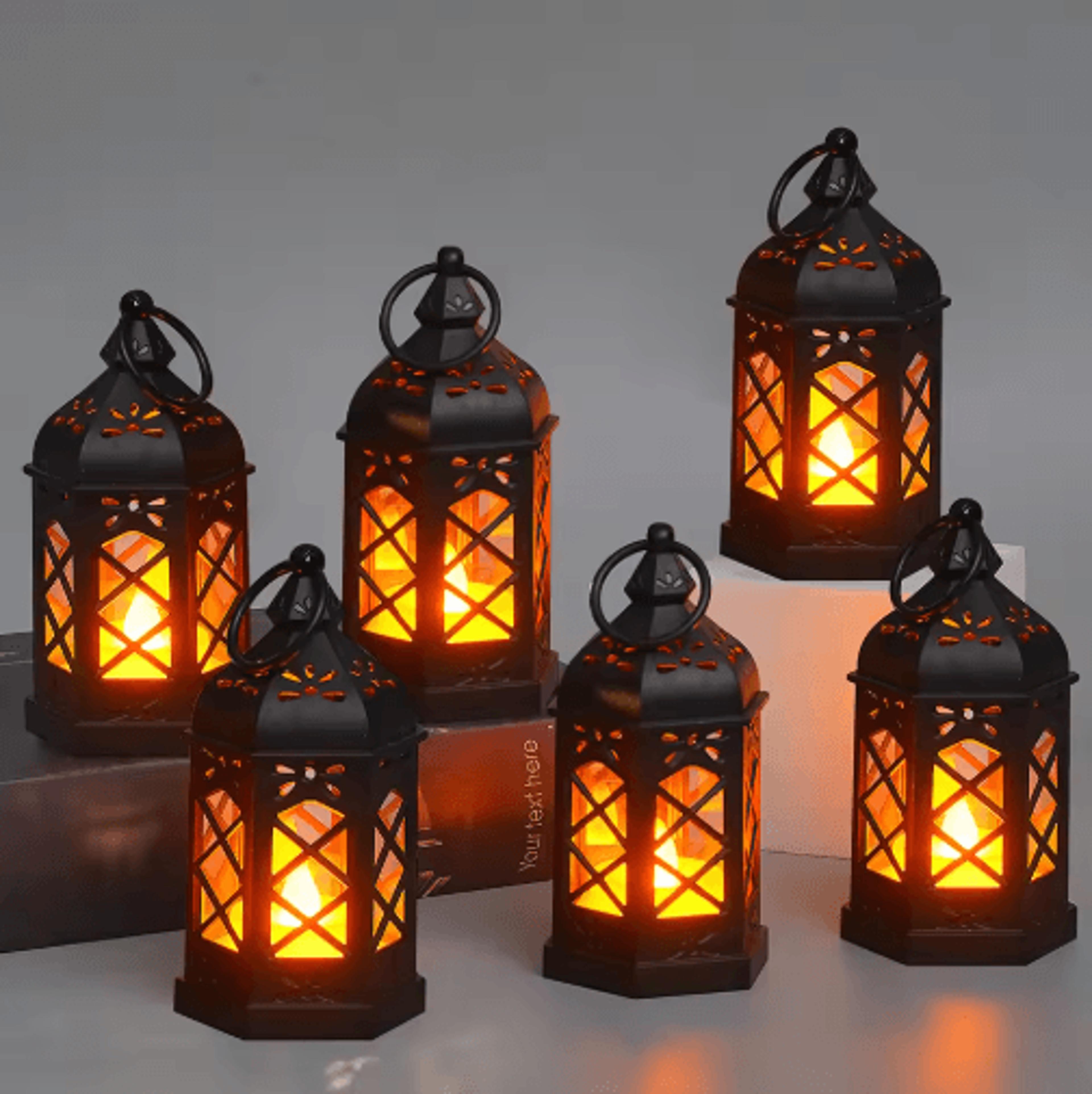 retro hexagonal led wind lamp for desktop and home decor