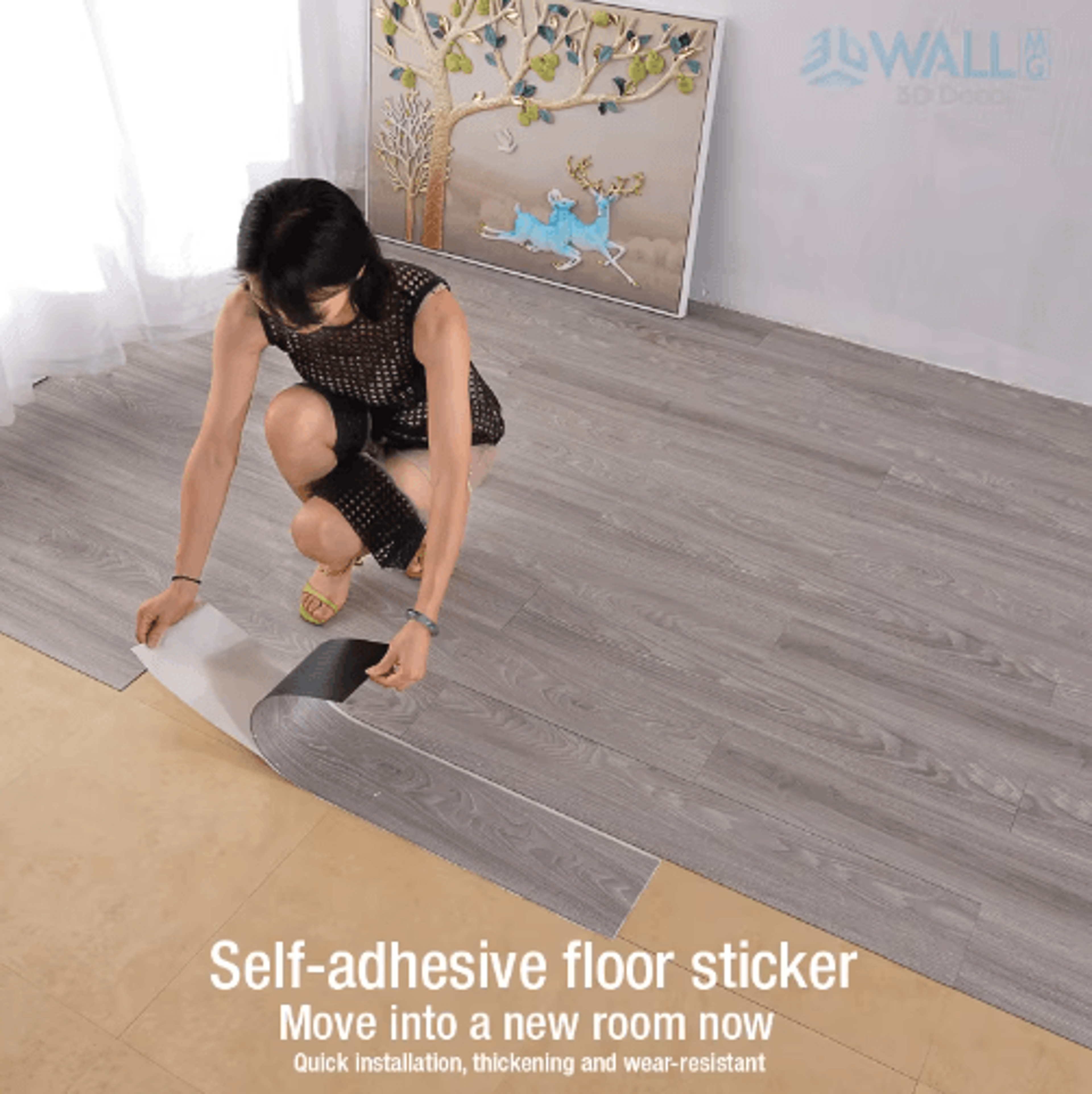 91by15cm 3d wood grain peel and stick floor sticker