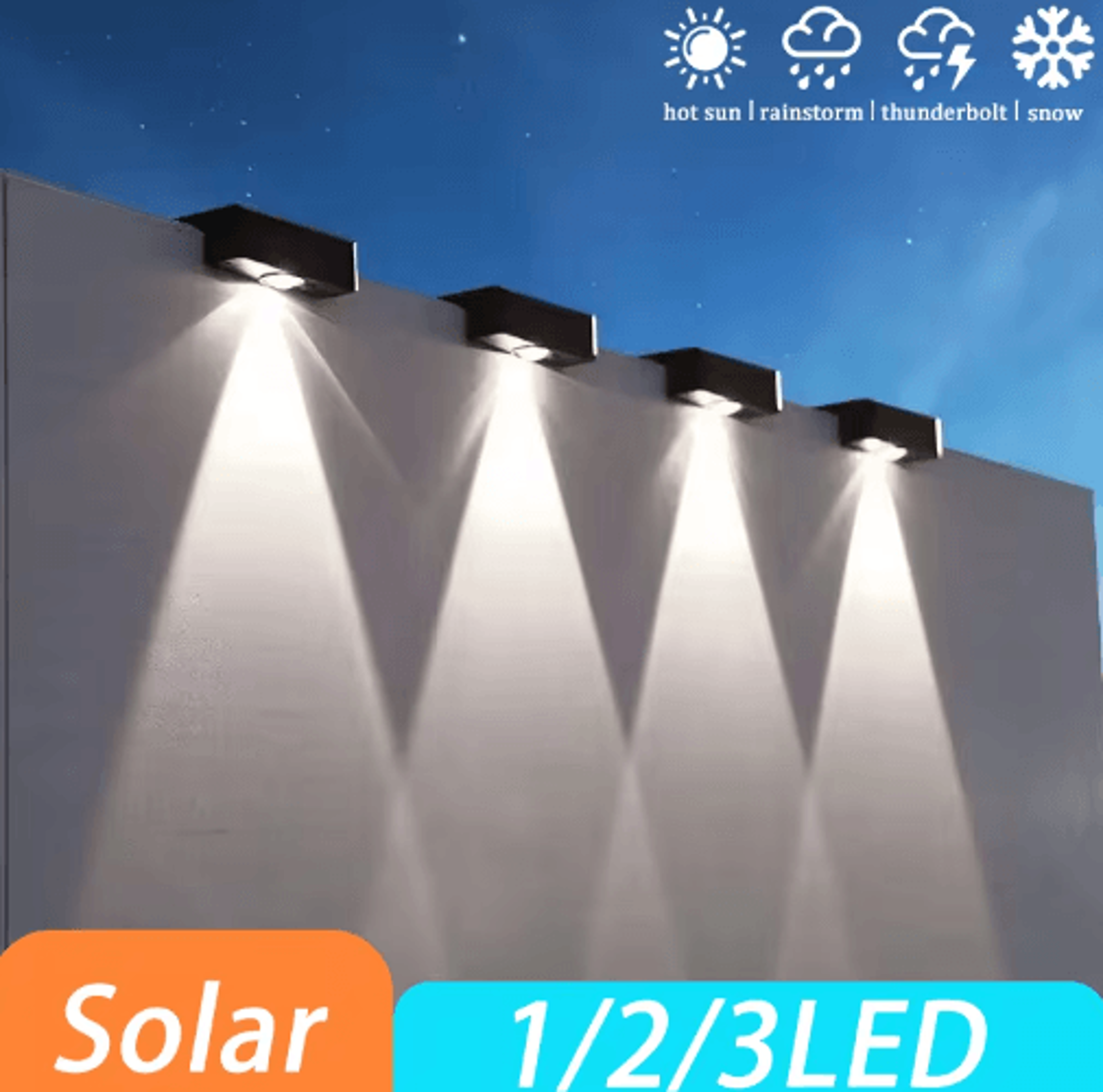 solar up and down wall light for outdoor home and garden