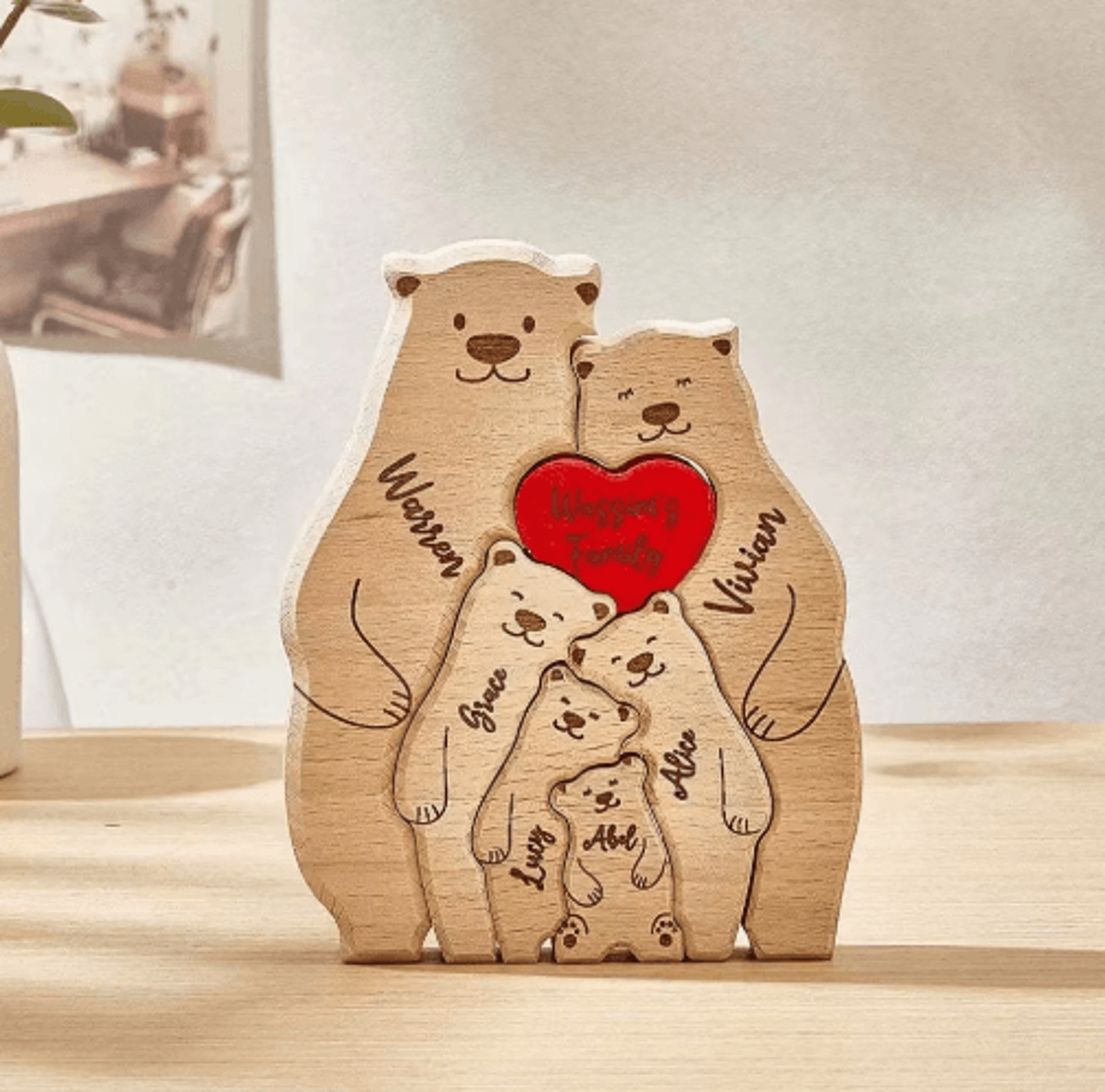 personalized family bear puzzle with custom names