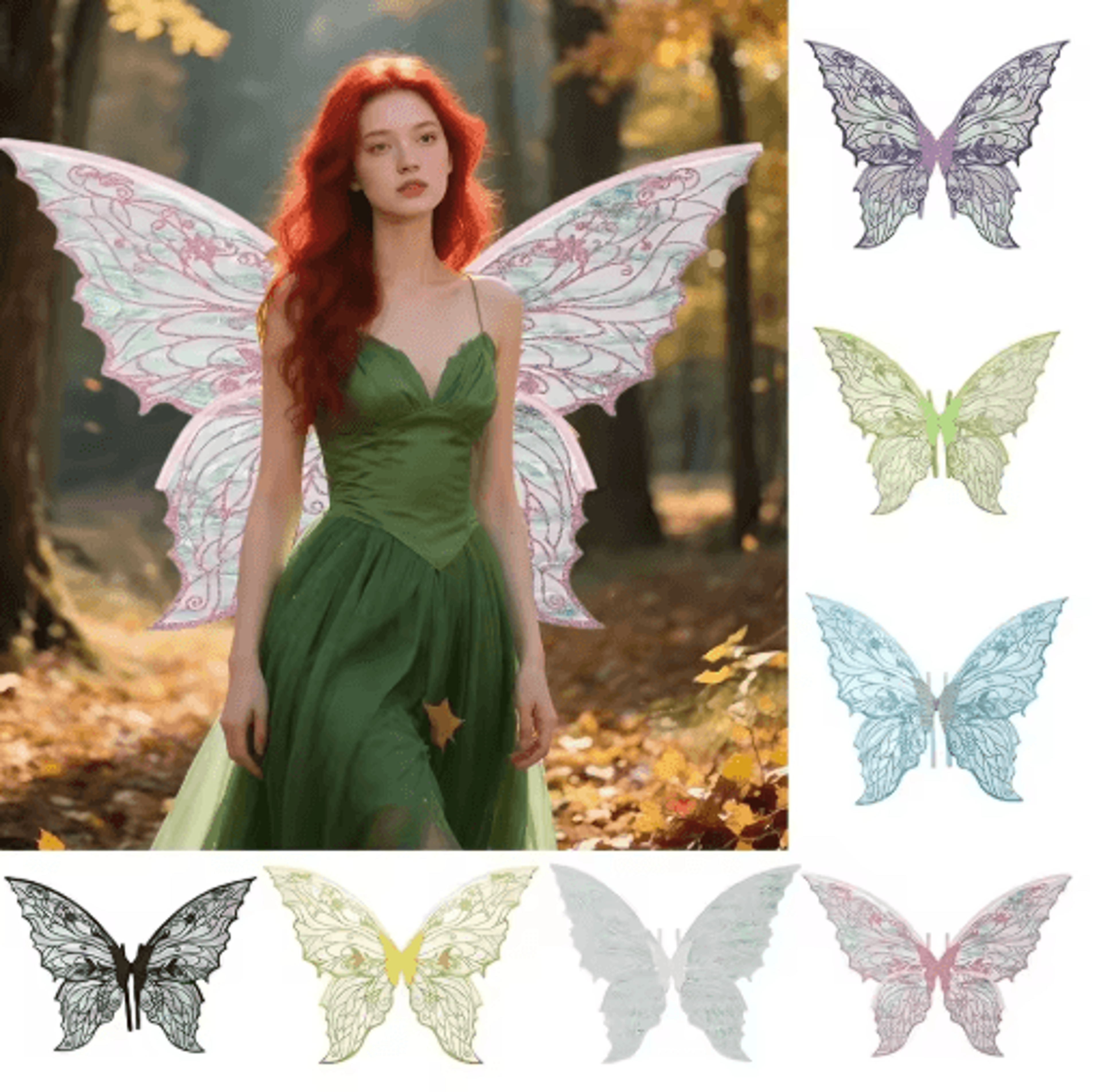 sparkling organza fairy butterfly wings for dress-up and parties