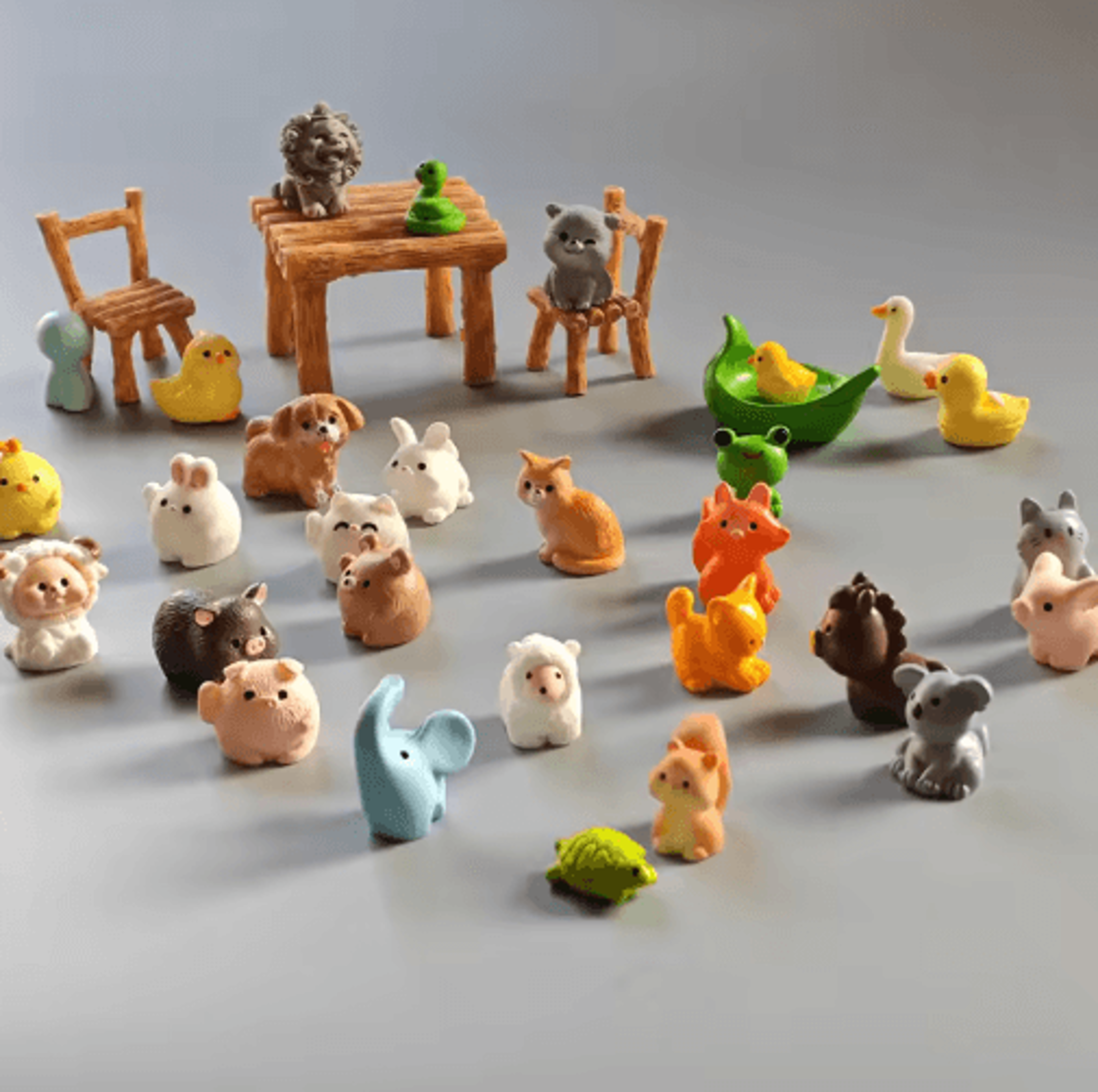10-piece mini animal figurine set for fairy garden decor