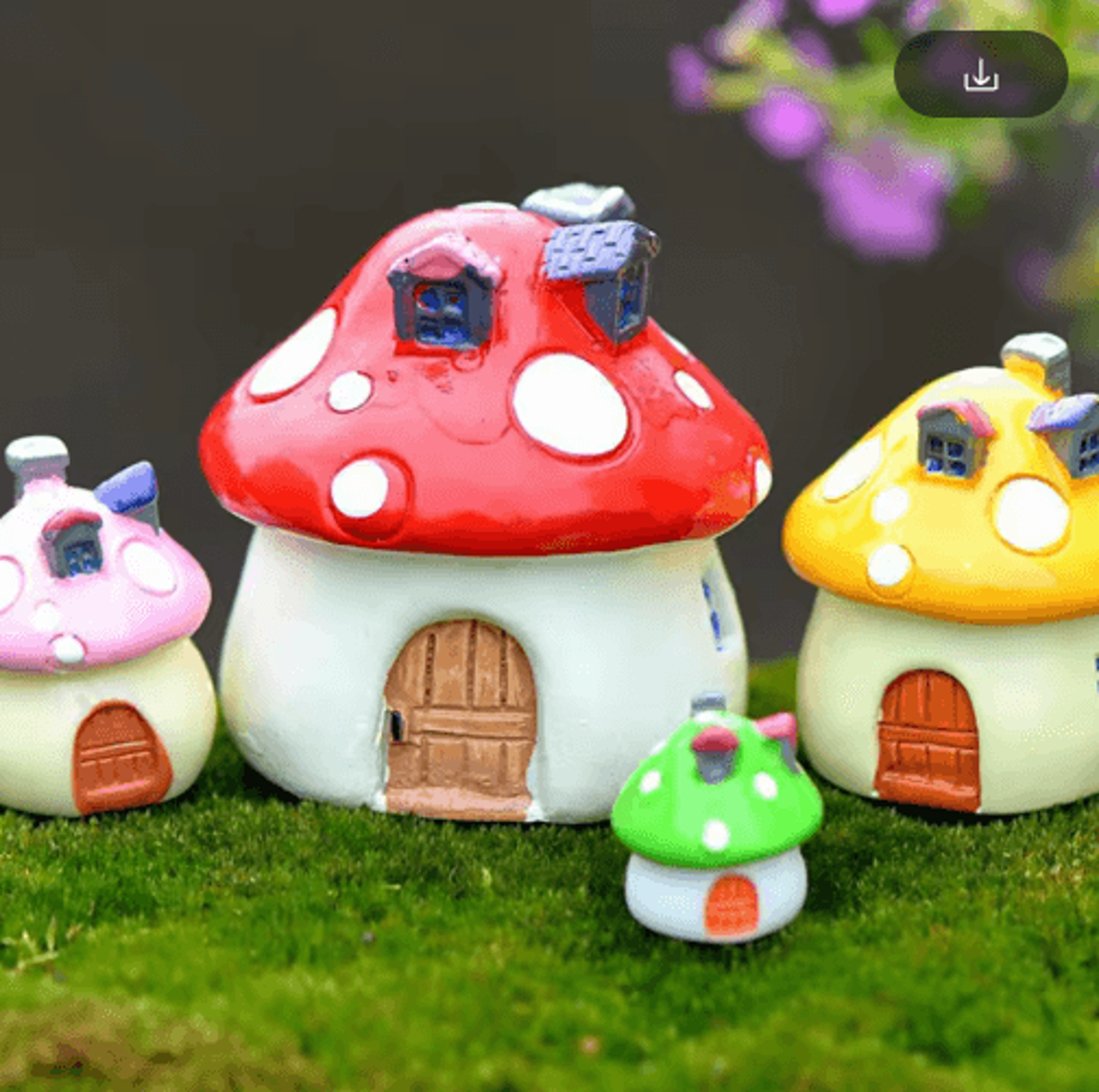 mini mushroom house resin fairy garden decoration