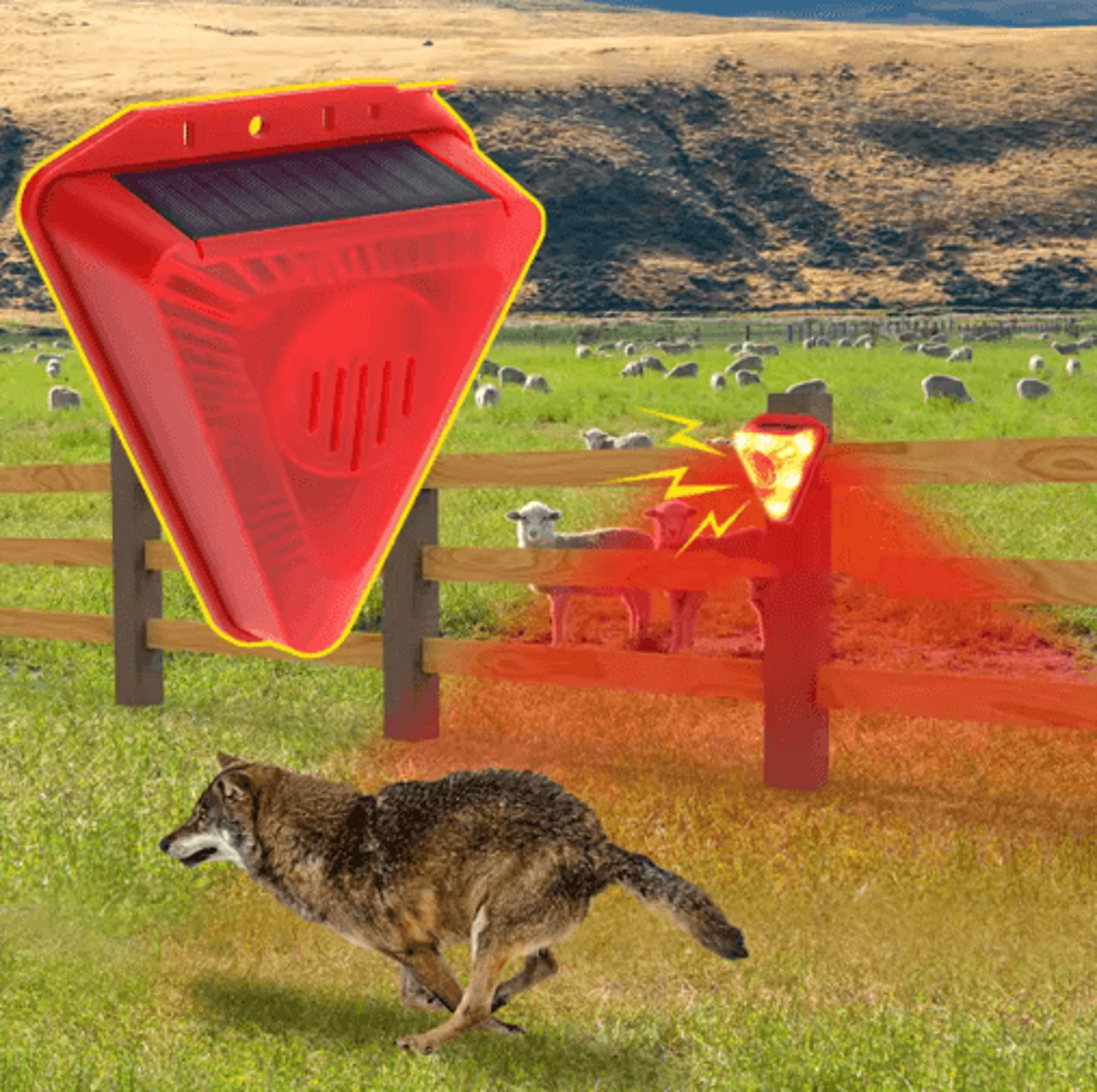 solar motion sensor alarm light with 129db siren