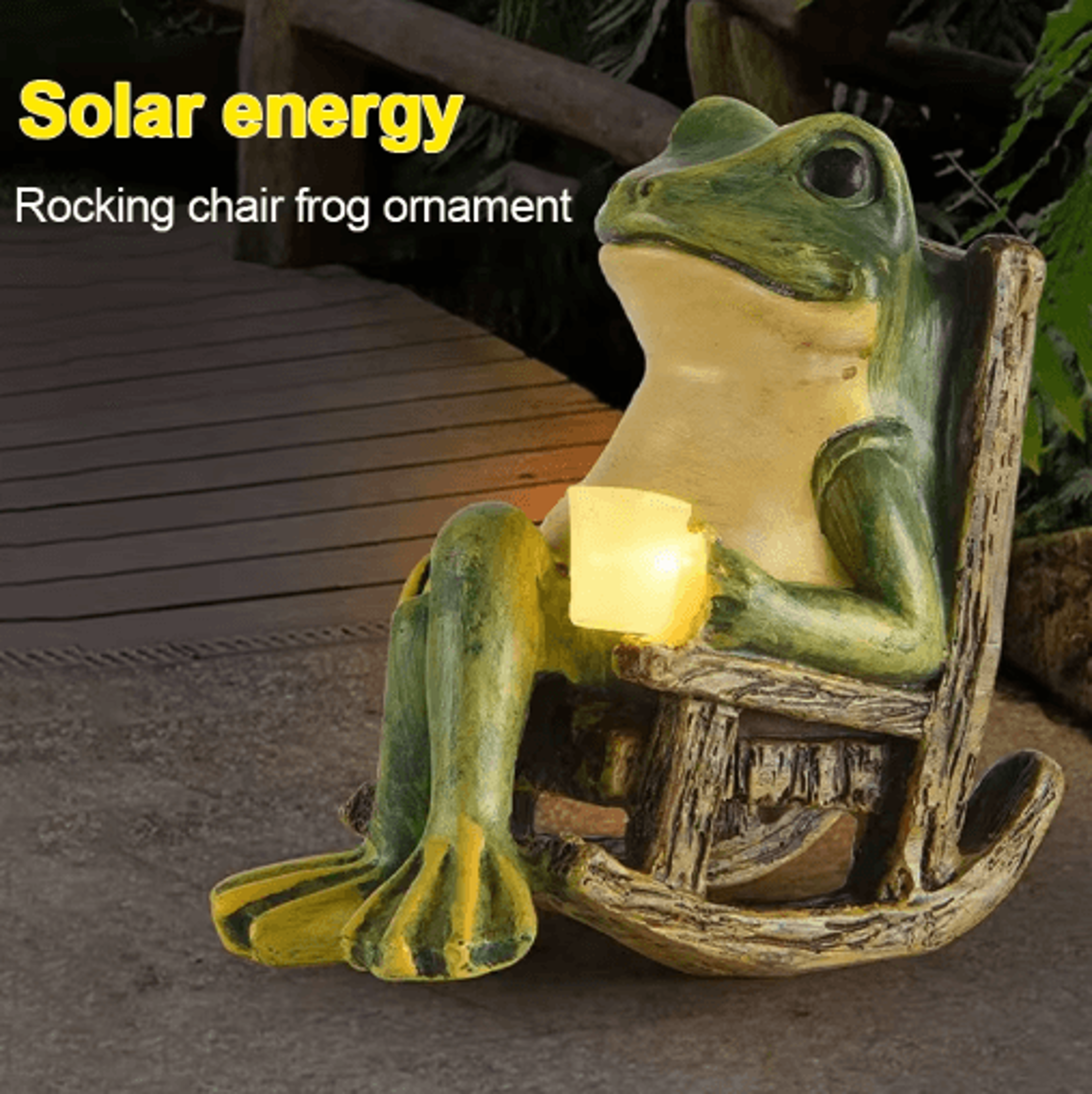 solar frog garden light waterproof outdoor resin decoration
