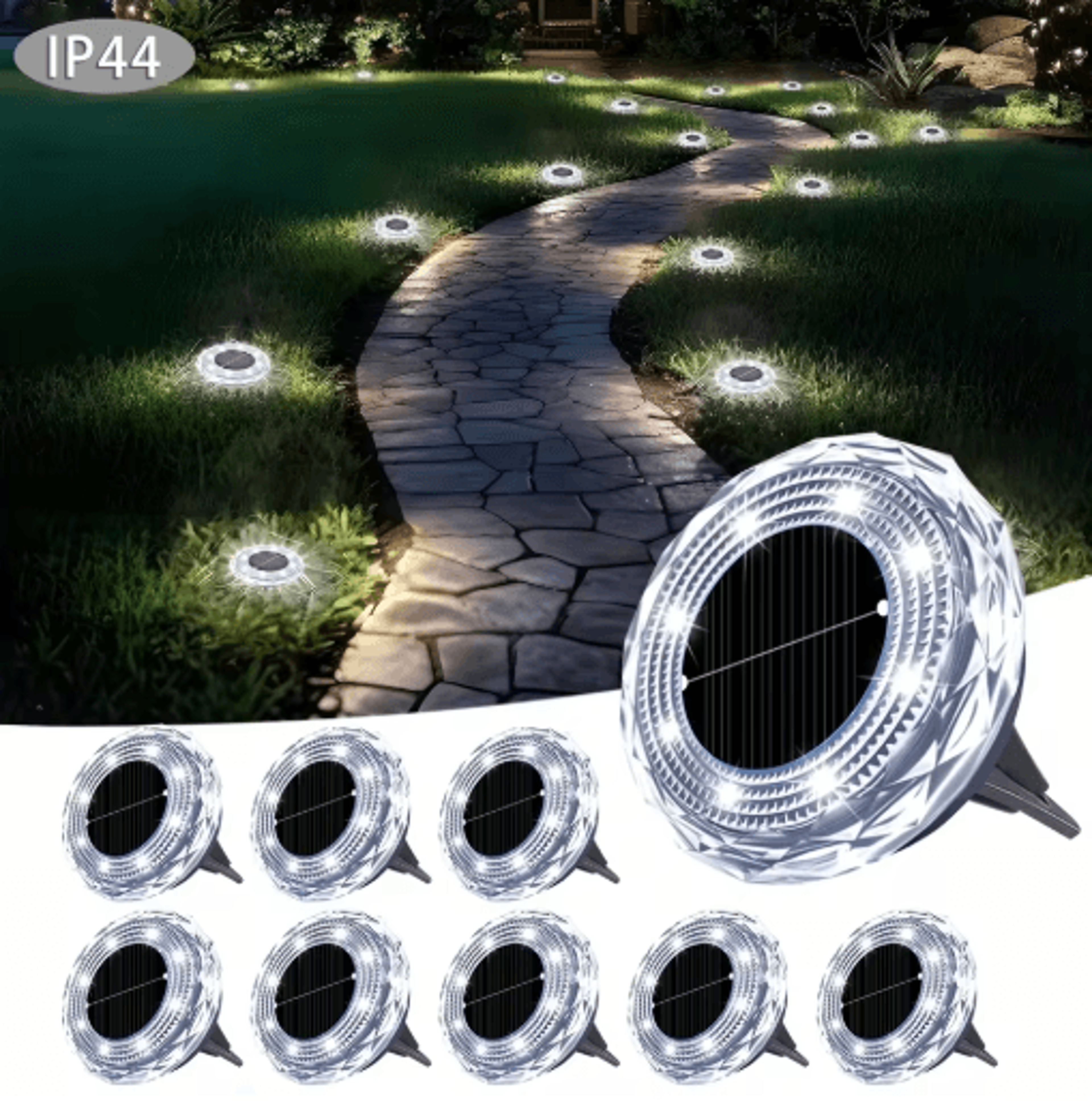 mini solar crystal ground lights for outdoor landscape decor