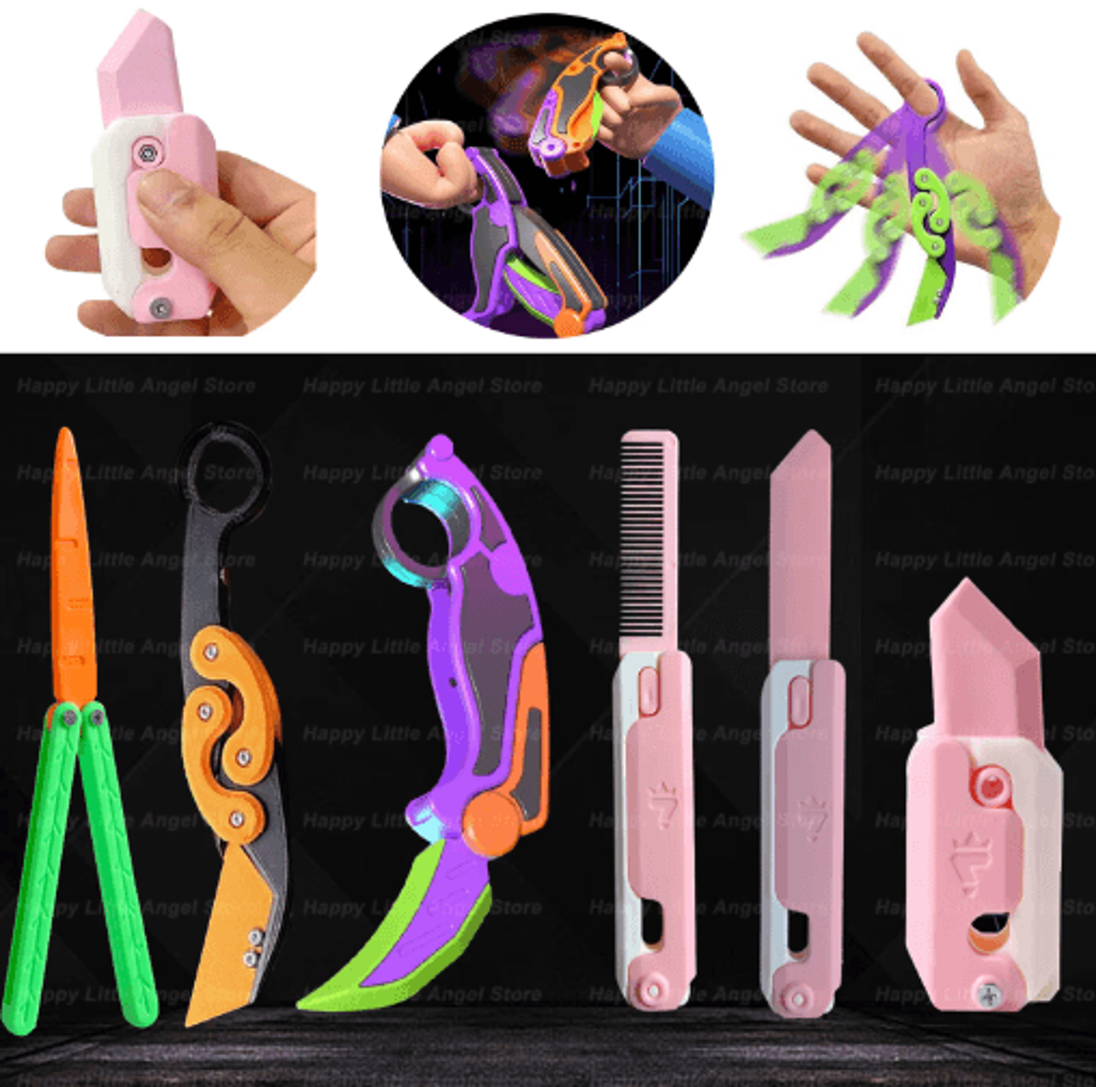 3d printed carrot butterfly-style fidget toy