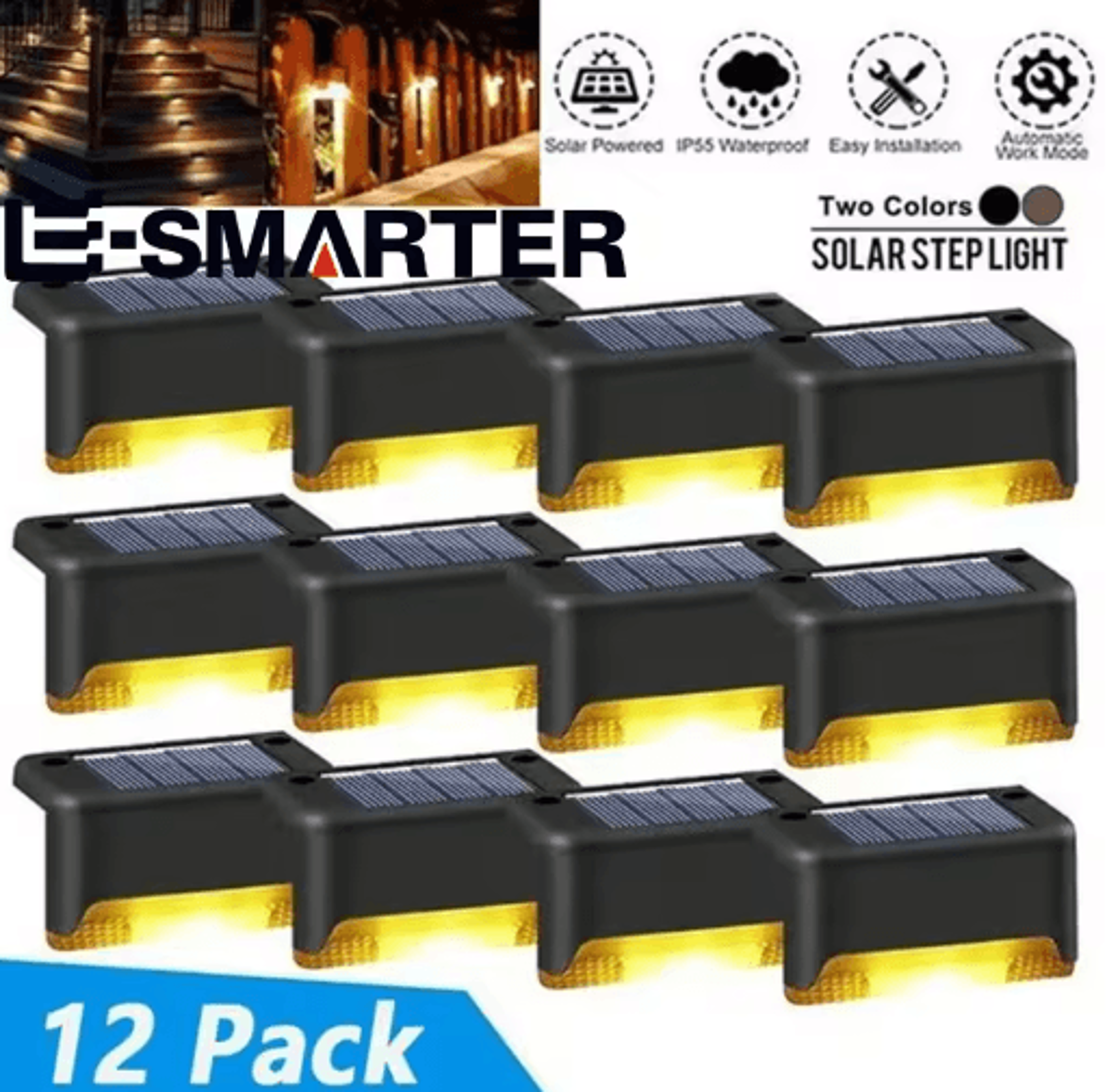 solar deck lights for stairs, railings and pathways
