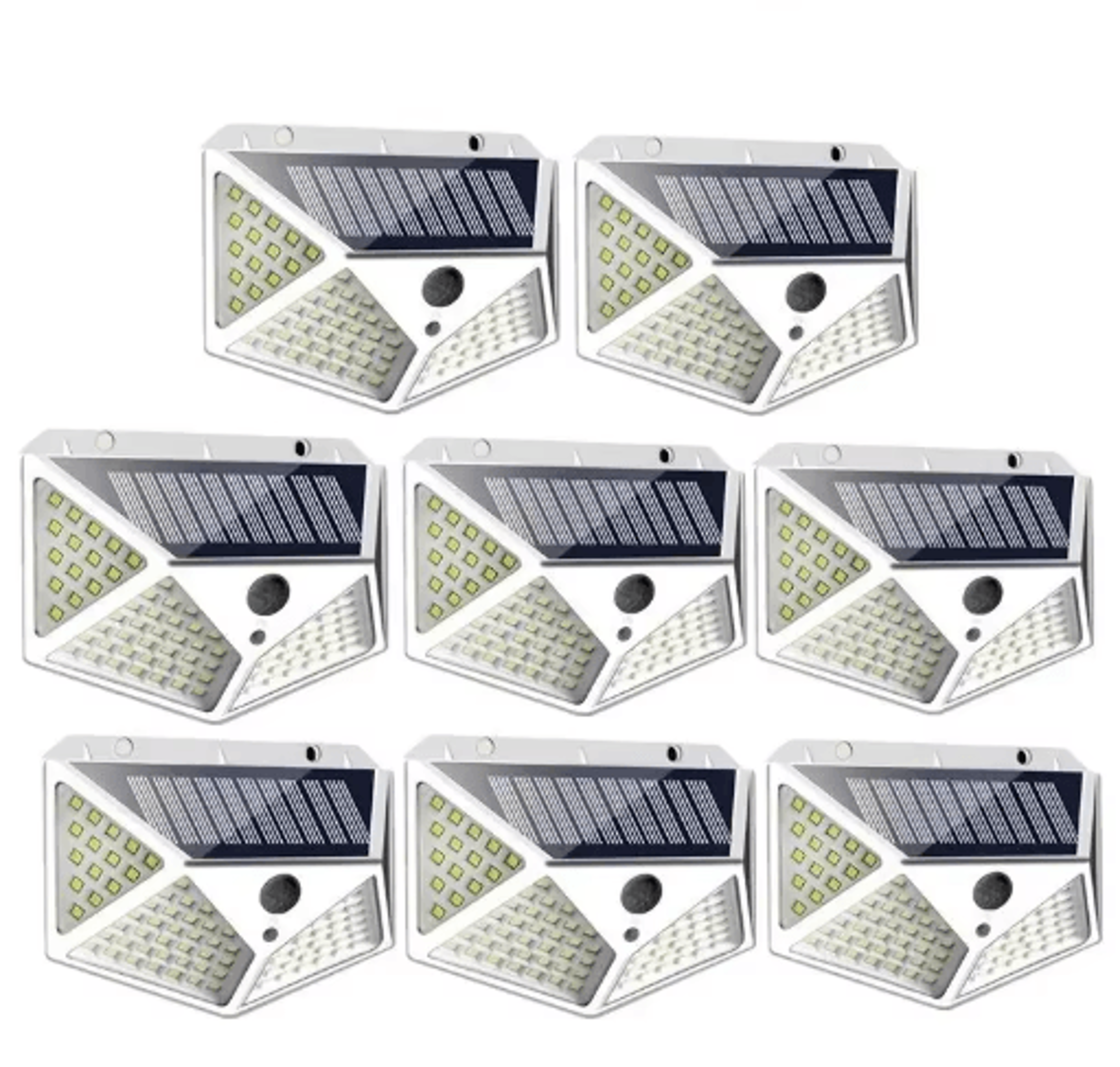 100-led solar wall light with pir motion sensor