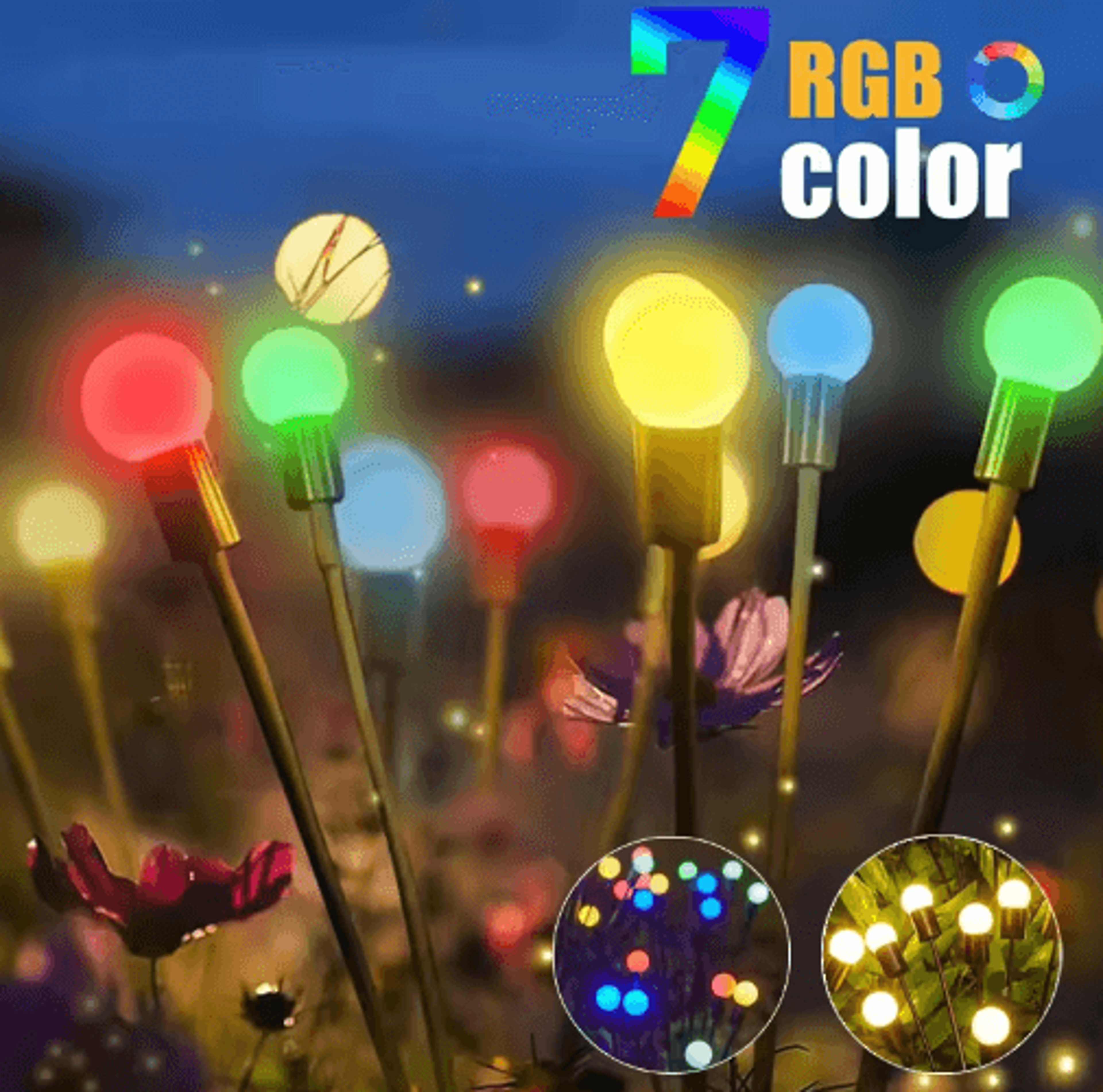 rgb solar firefly swaying garden lights