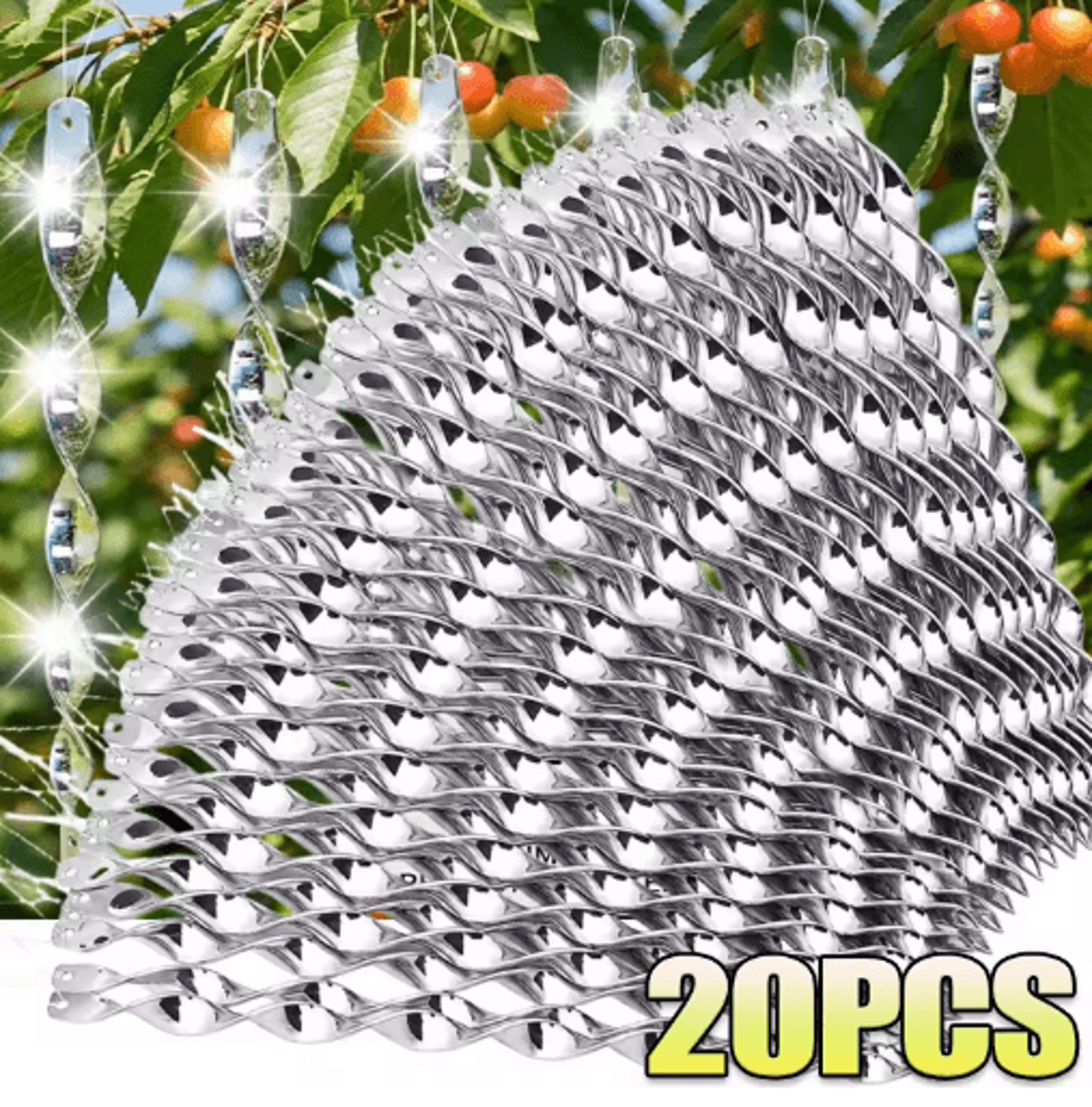 reflective wind spiral bird deterrent hanging rods
