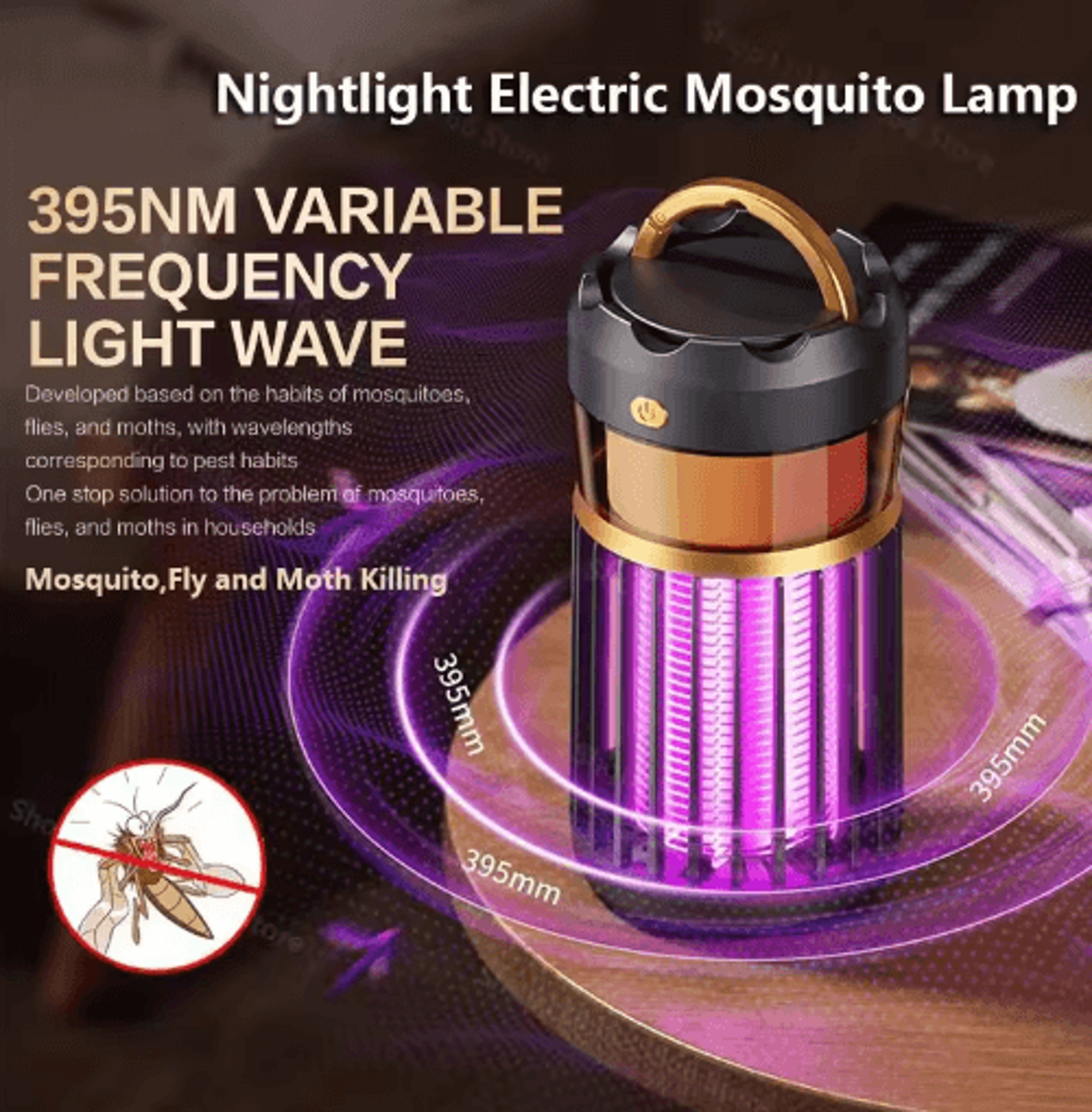 3-in-1 mosquito repellent lamp with camping light & nightlight