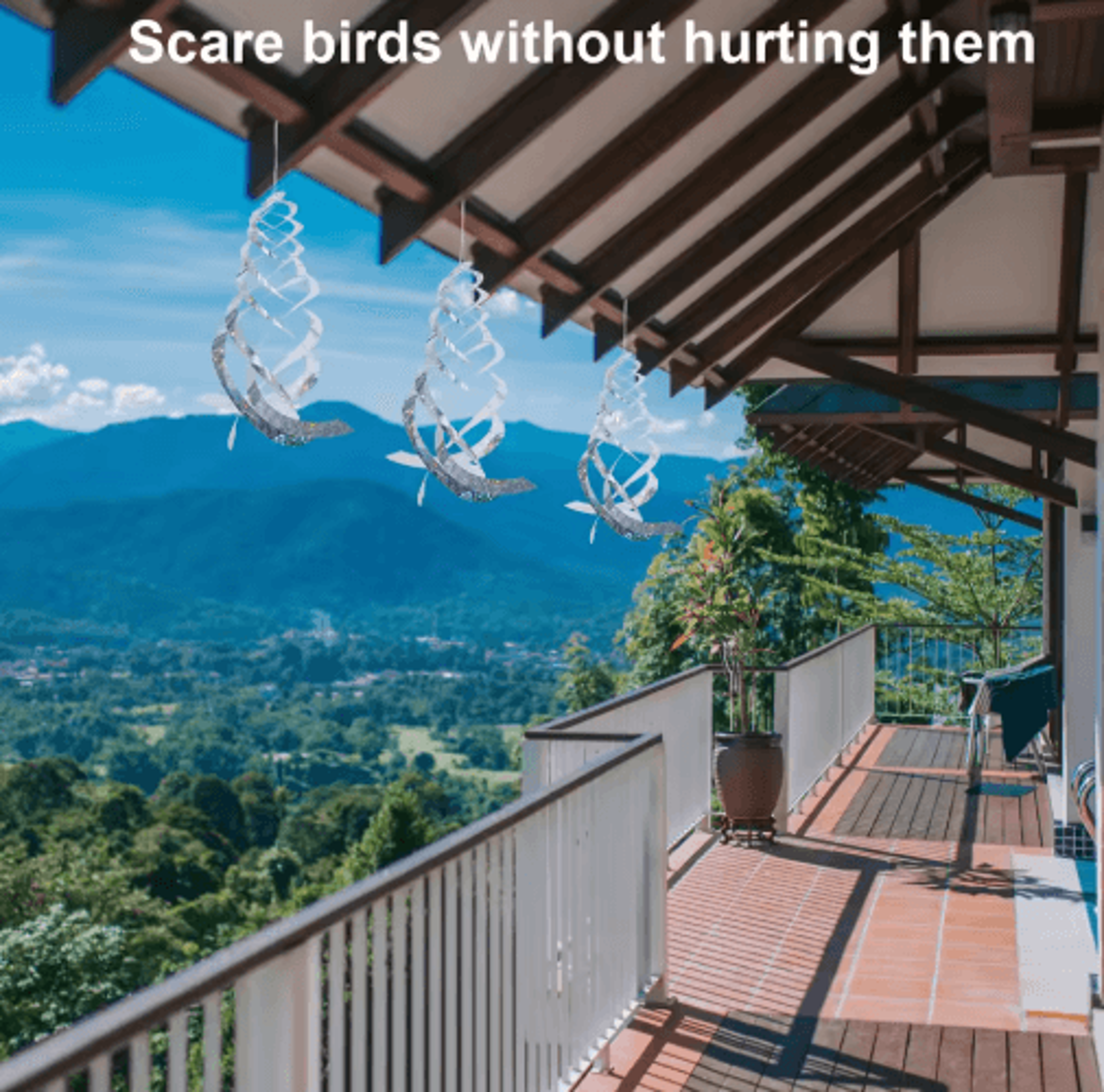 goture 6pcs reflective spiral bird deterrents