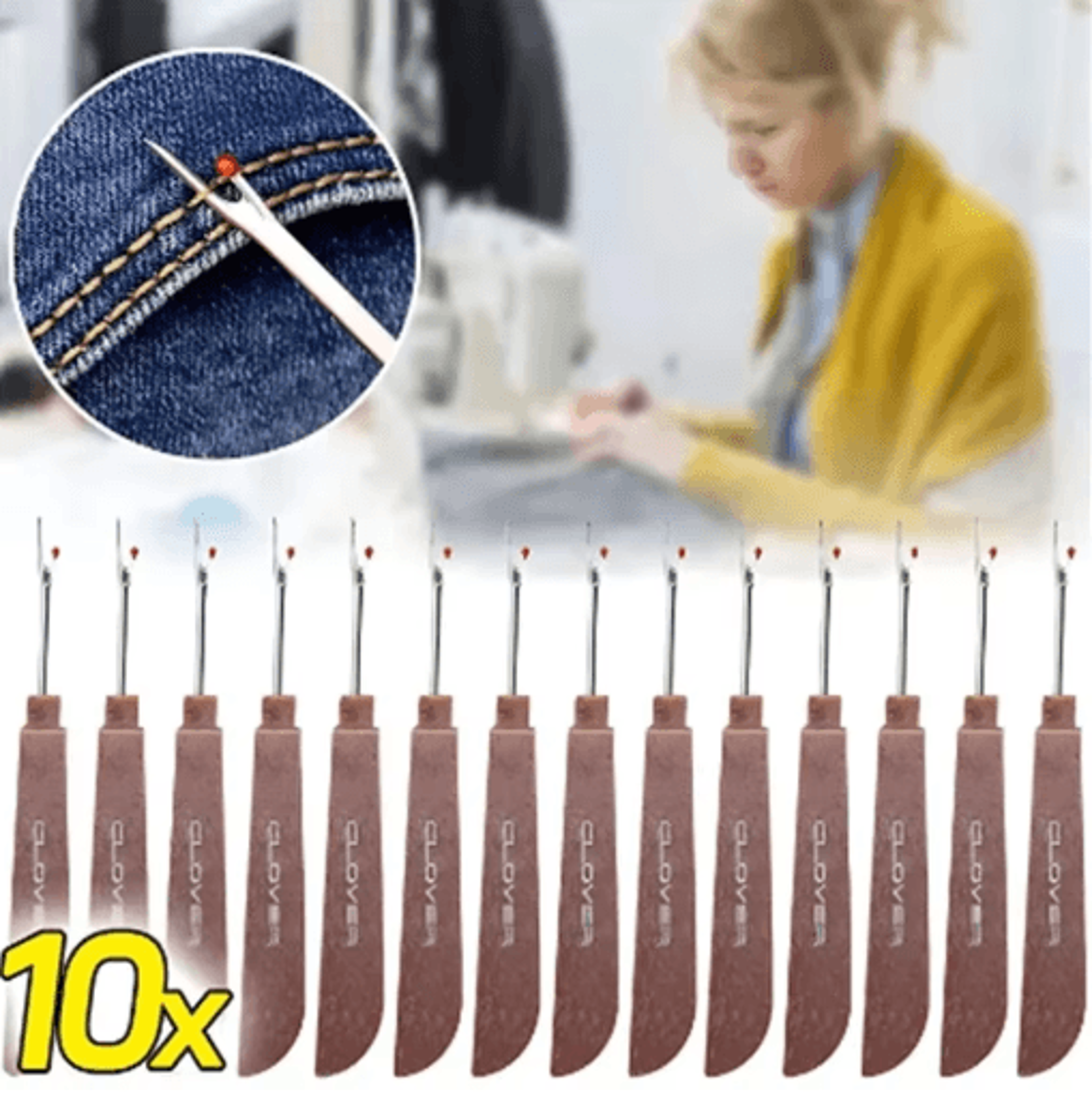 1/10pcs steel seam ripper & thread cutter sewing tool