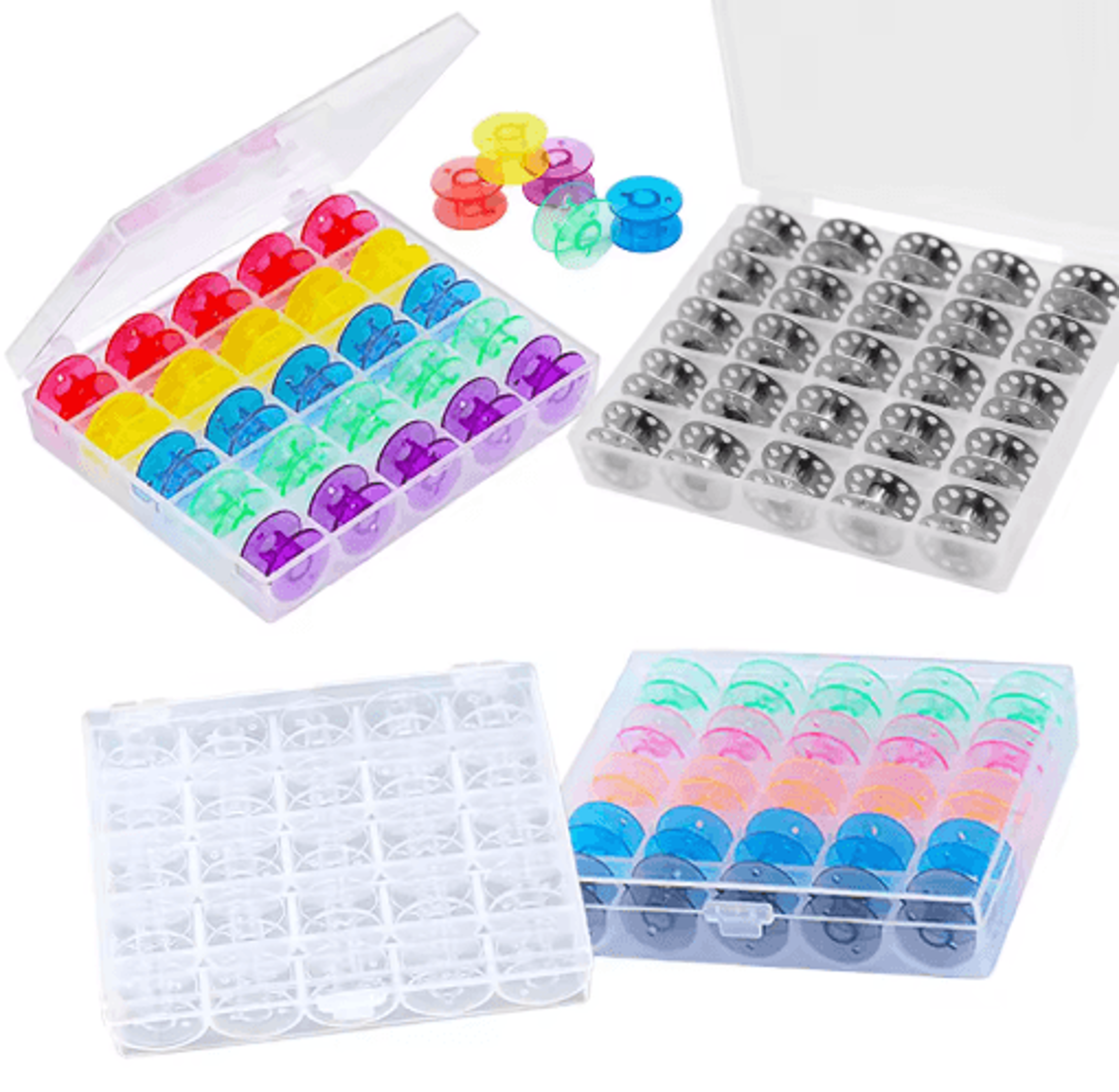 25-piece sewing thread bobbin set with storage box