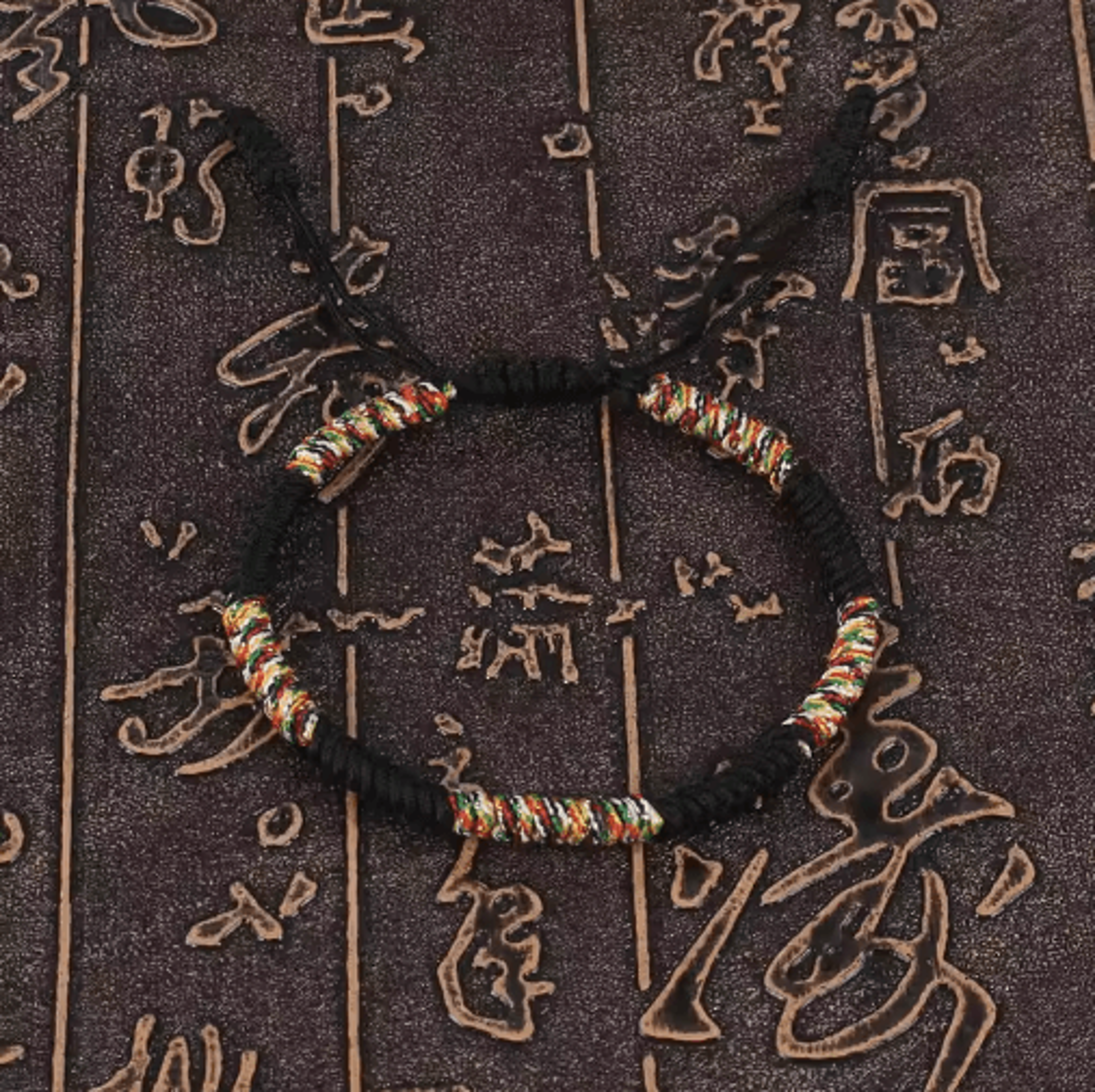 mens tibetan-inspired colorful lucky rope bracelet