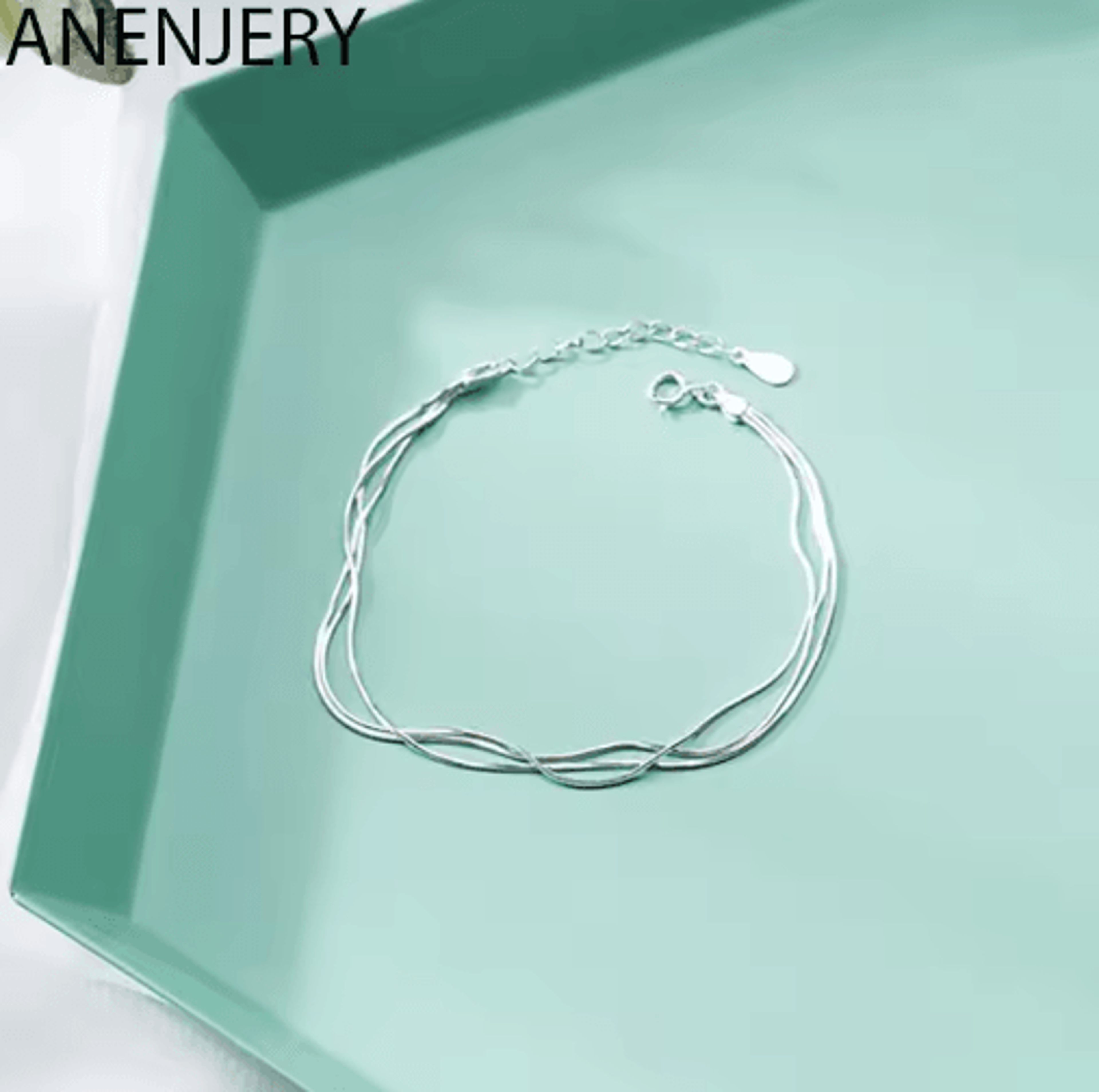 anenjery multi-layer snake bone chain anklet s-b348