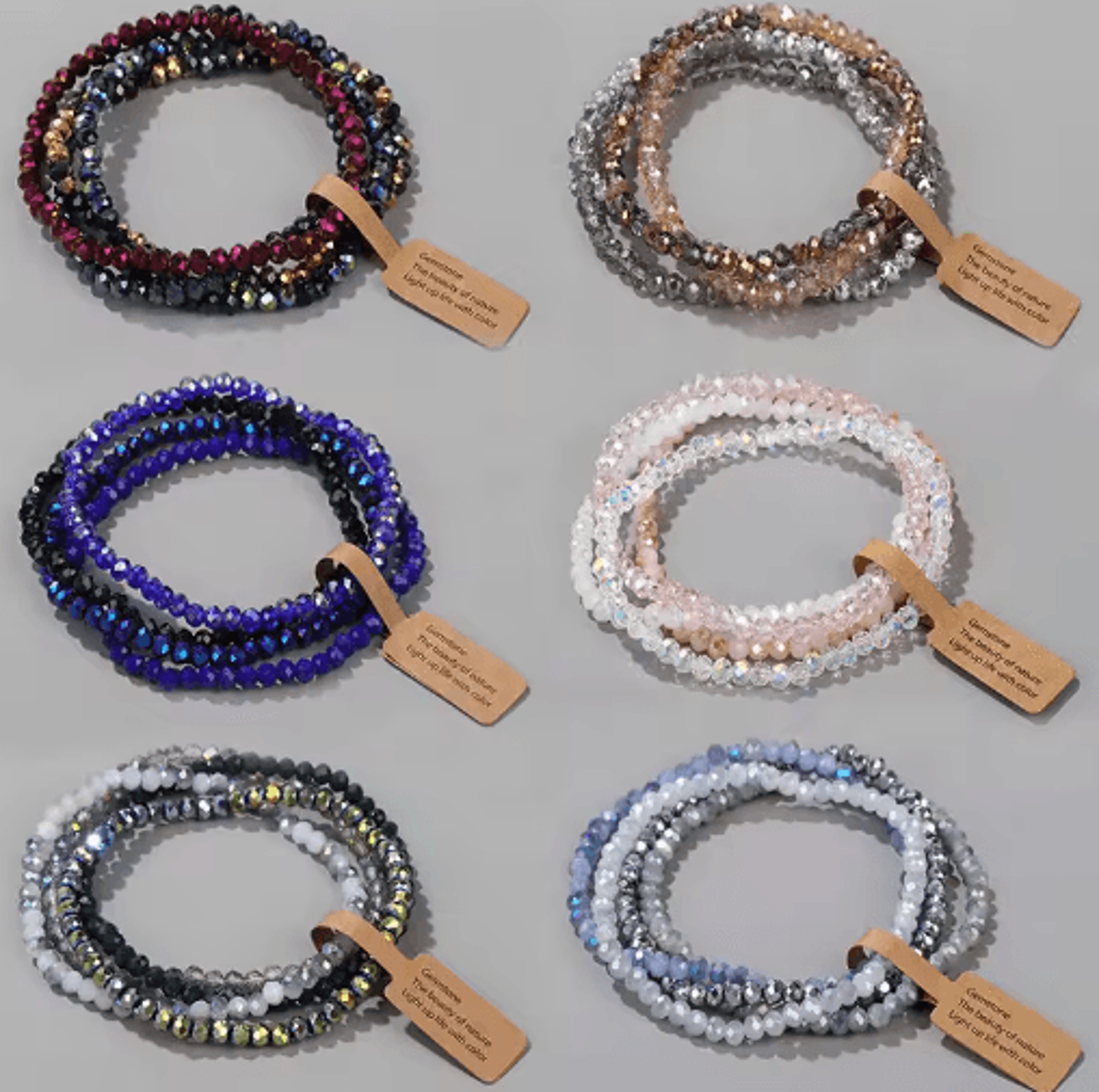 colorful faceted crystal glass beaded bracelet