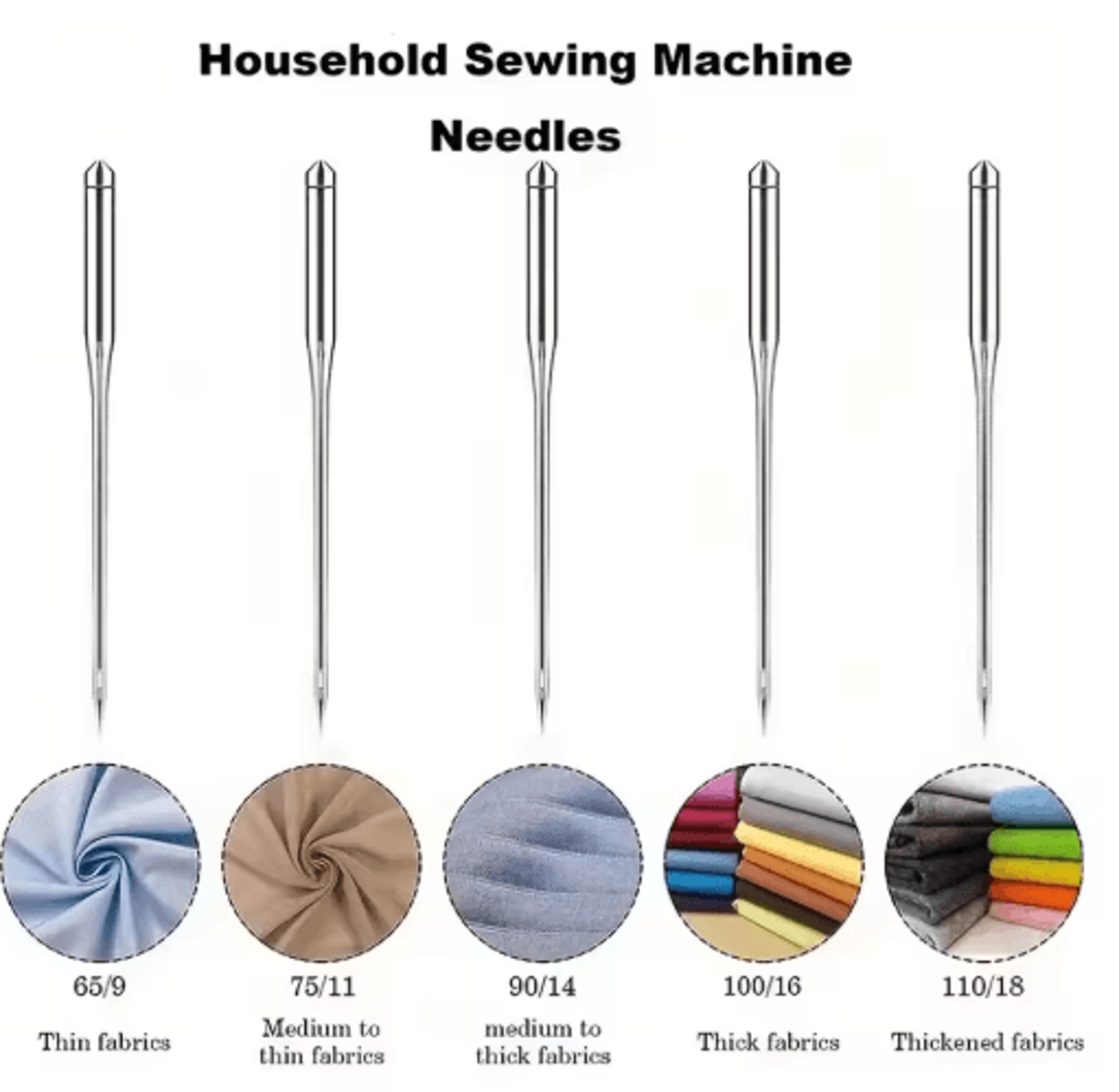 100pcs universal sewing machine needles for singer, brother & janome