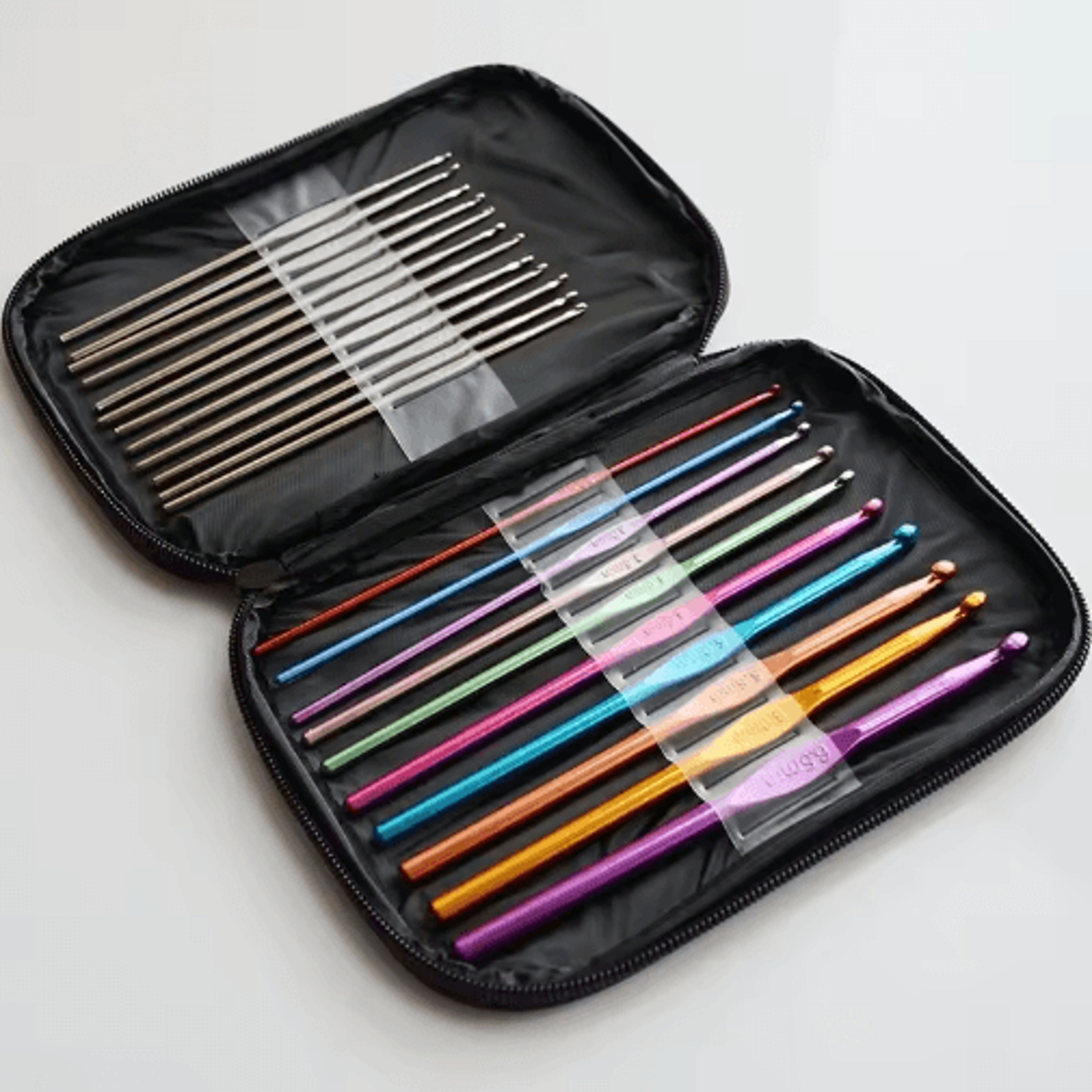 22pcs multicolor aluminum crochet hook & yarn needle set