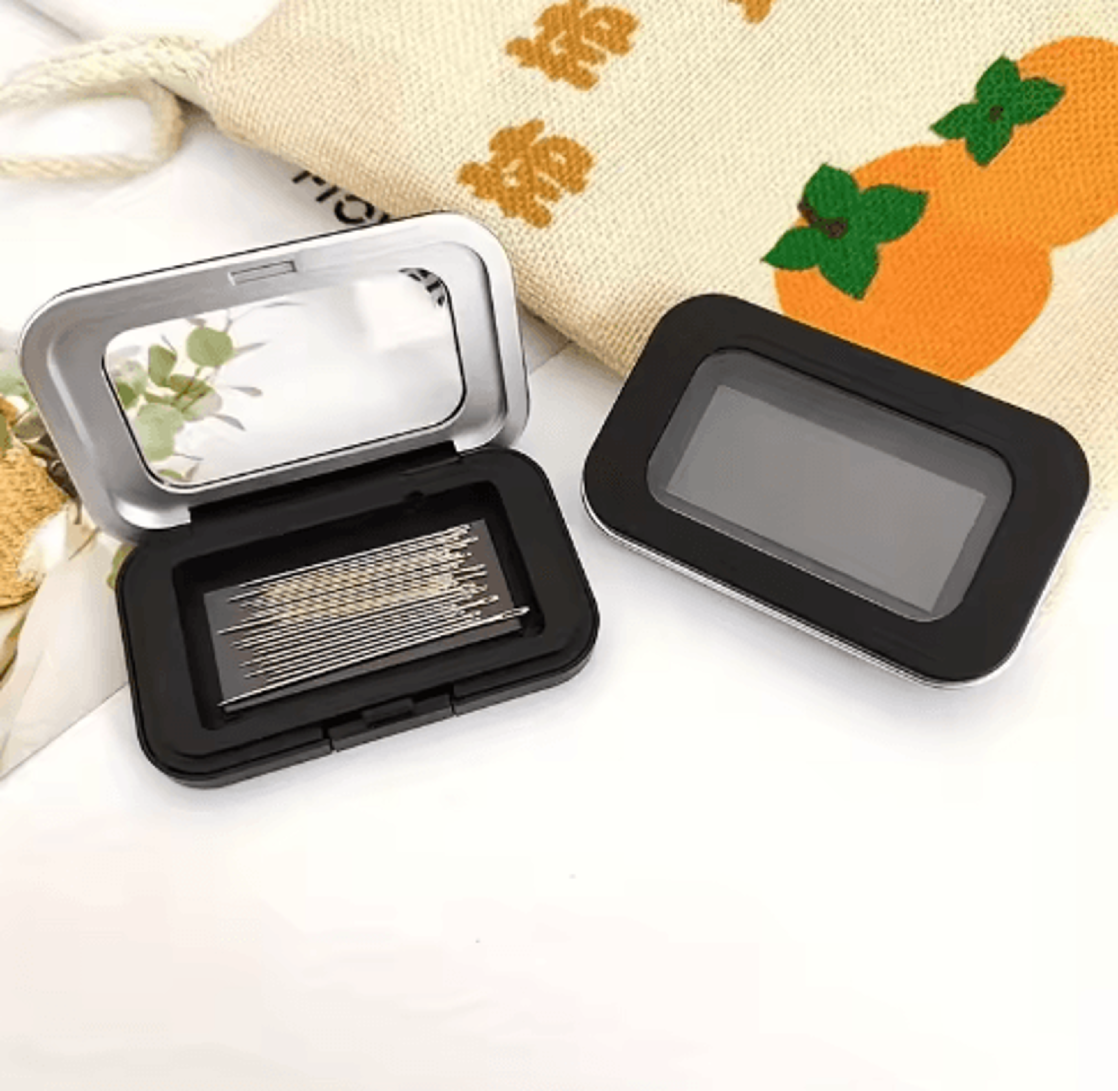 magnetic needle storage & pickup box