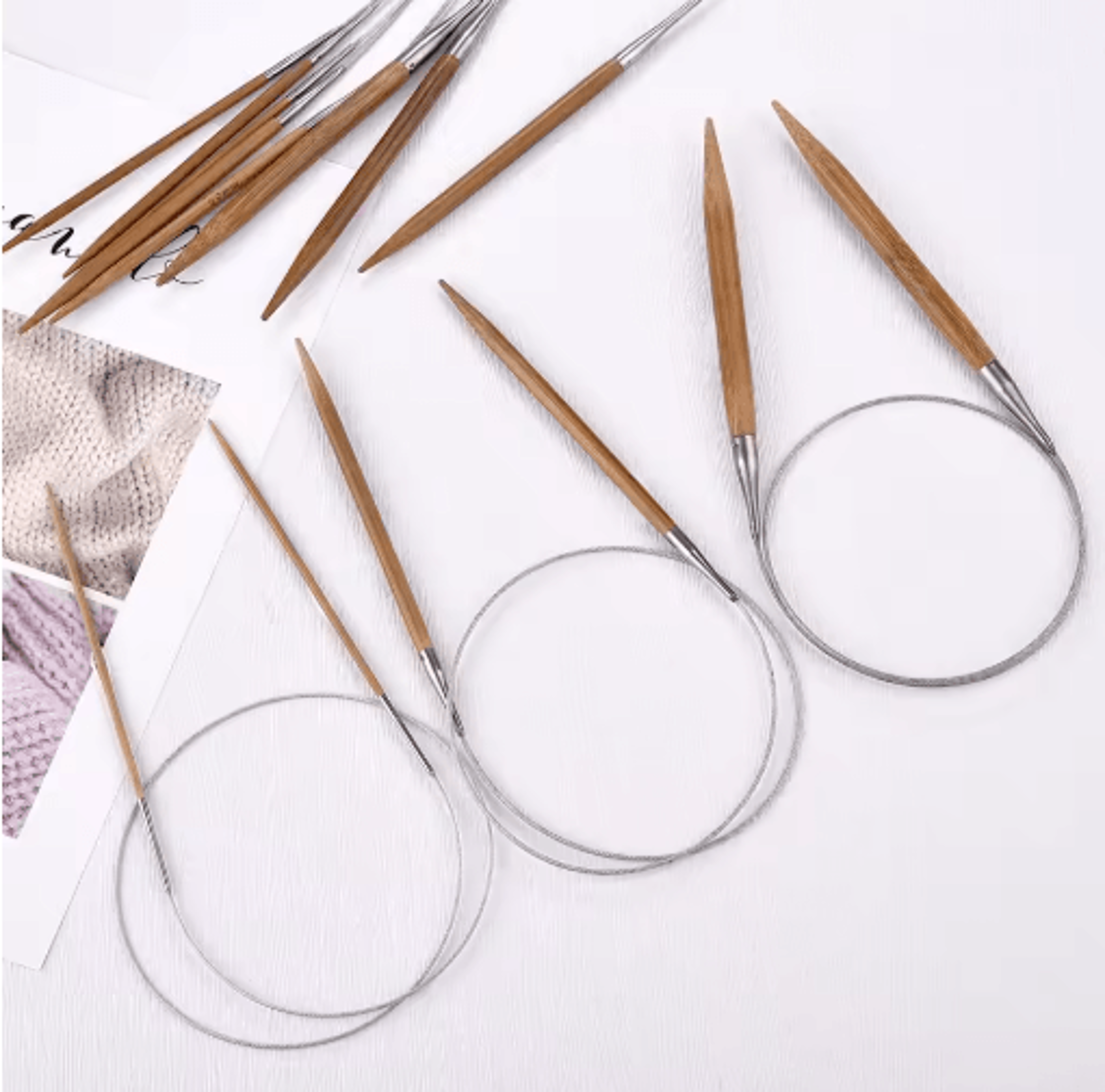 3–10mm bamboo circular knitting needles
