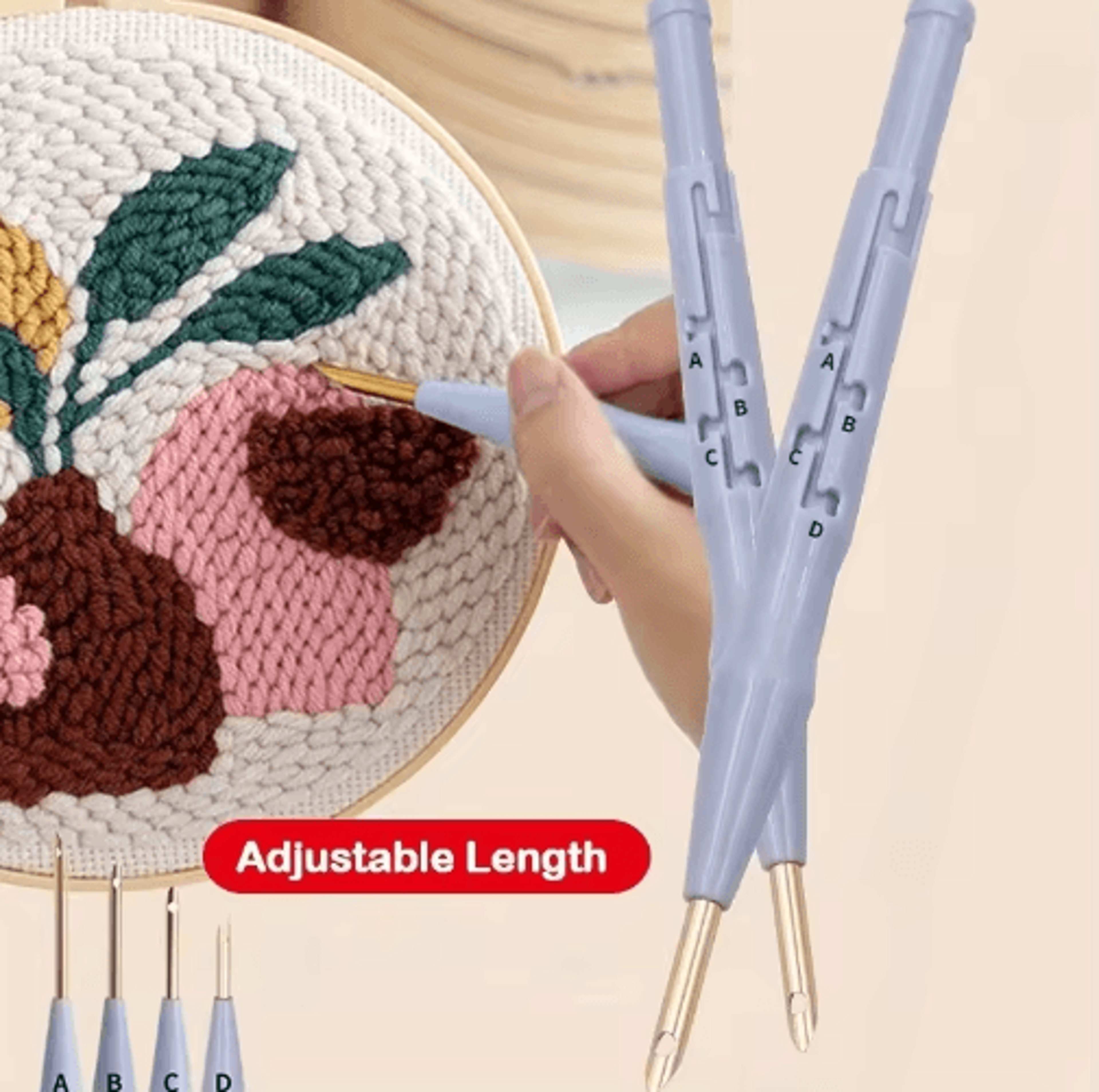 deluxe adjustable punch needle embroidery pen