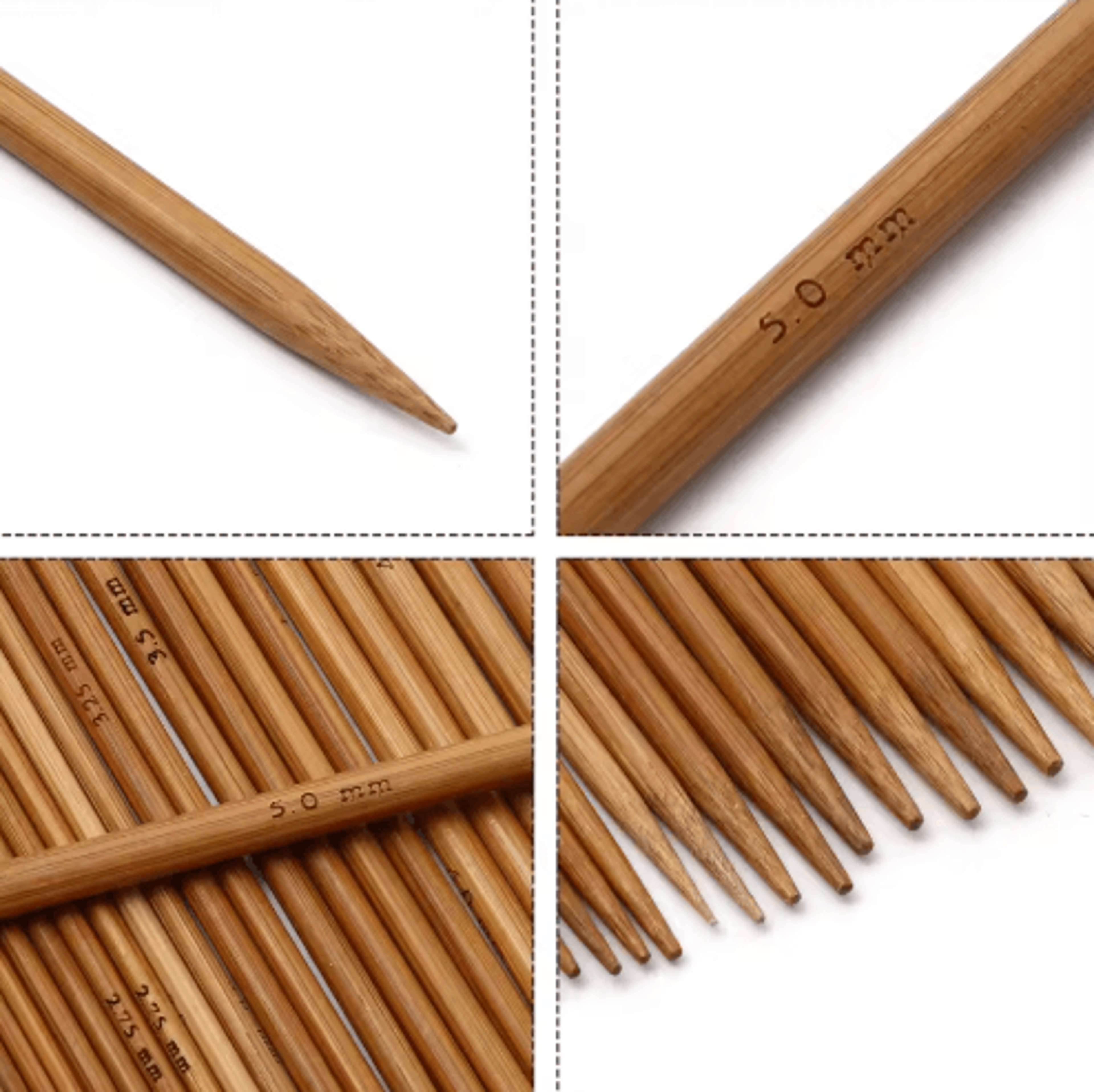5pcs bamboo double-pointed knitting needles