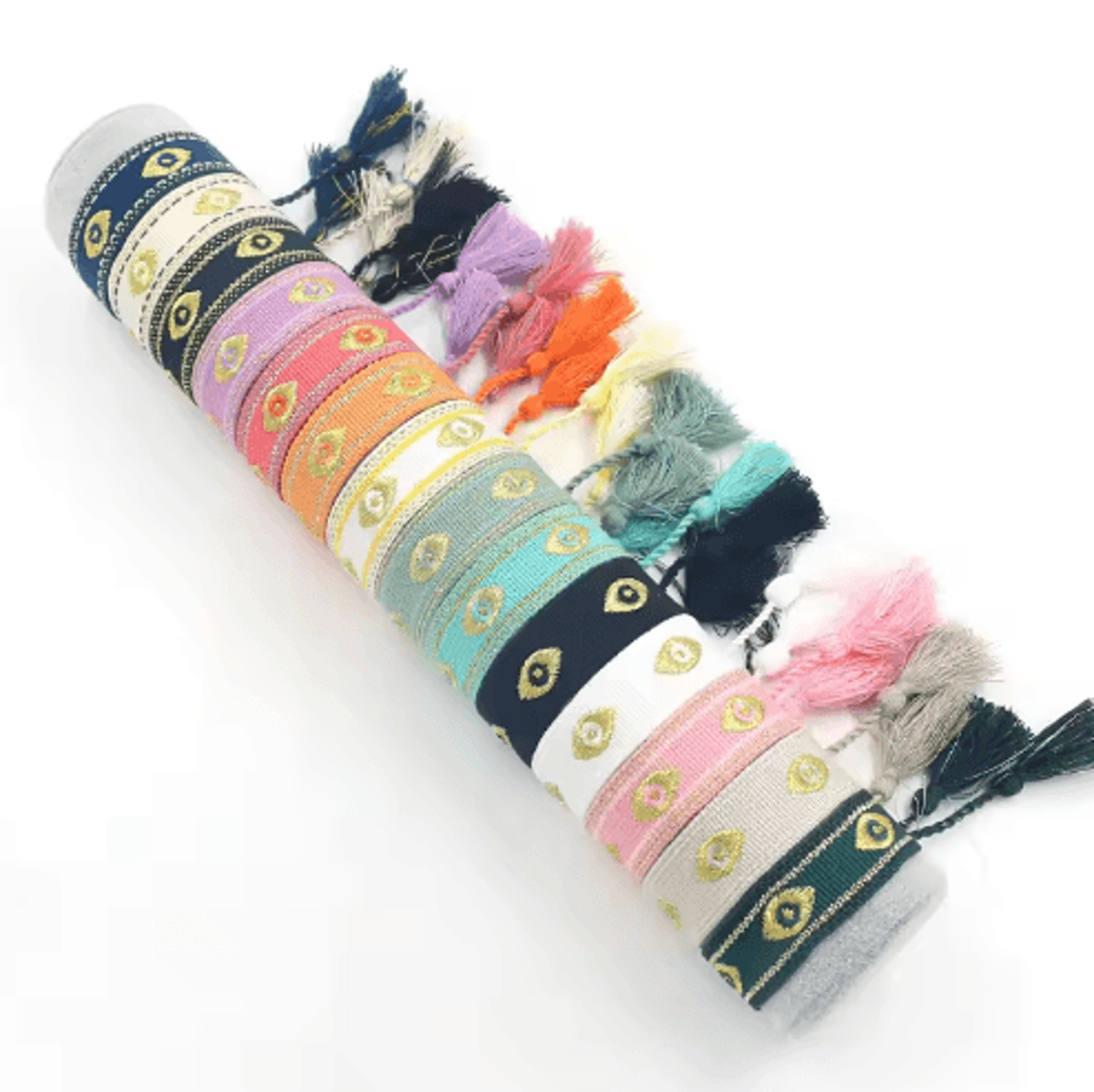 bohemian handmade evil eye woven rope bracelet